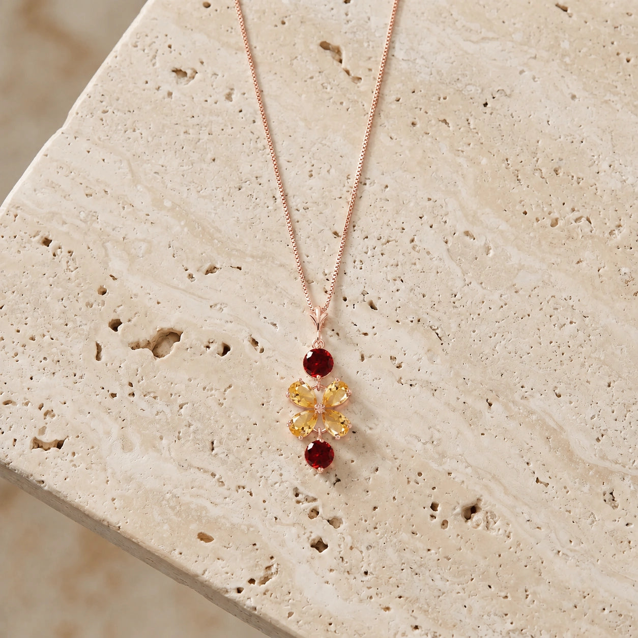 Rose Gold Classic Necklace Pink Topaz 10K — Arianna