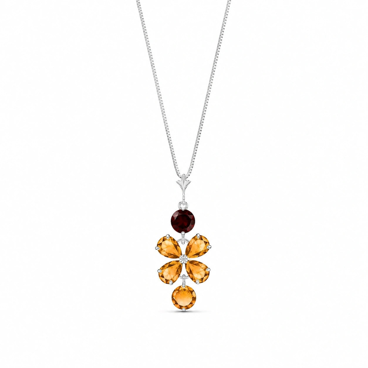 White Gold Classic Necklace Pink Topaz 10K — Arianna