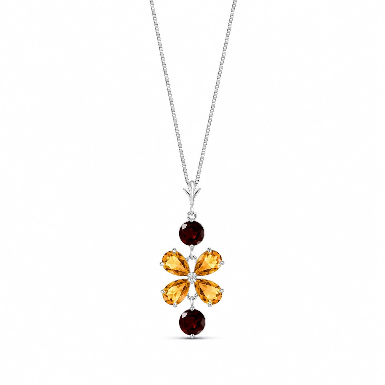White Gold Classic Necklace Pink Topaz 10K — Arianna