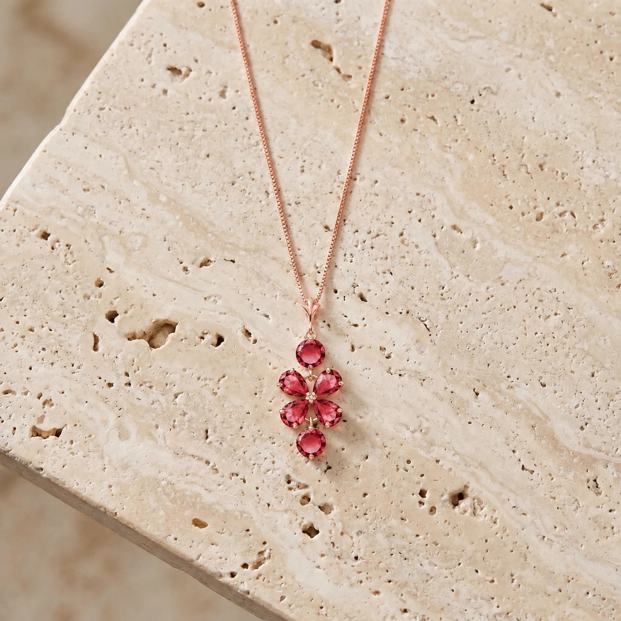 Rose Gold Classic Necklace Ruby 10K — Arianna