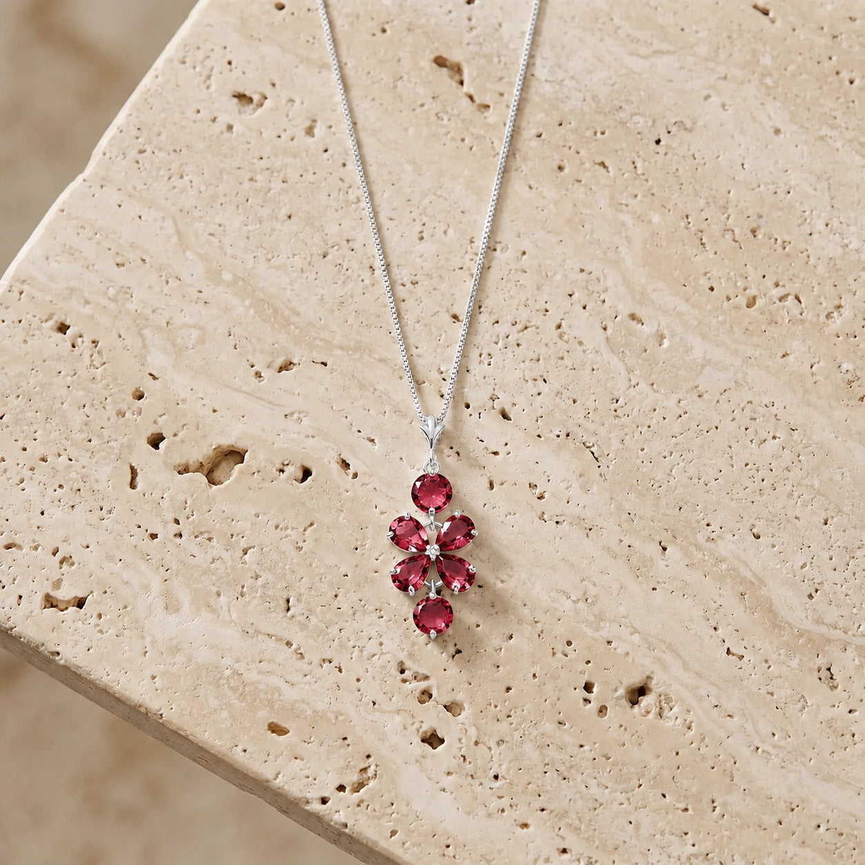White Gold Classic Necklace Ruby 10K — Arianna
