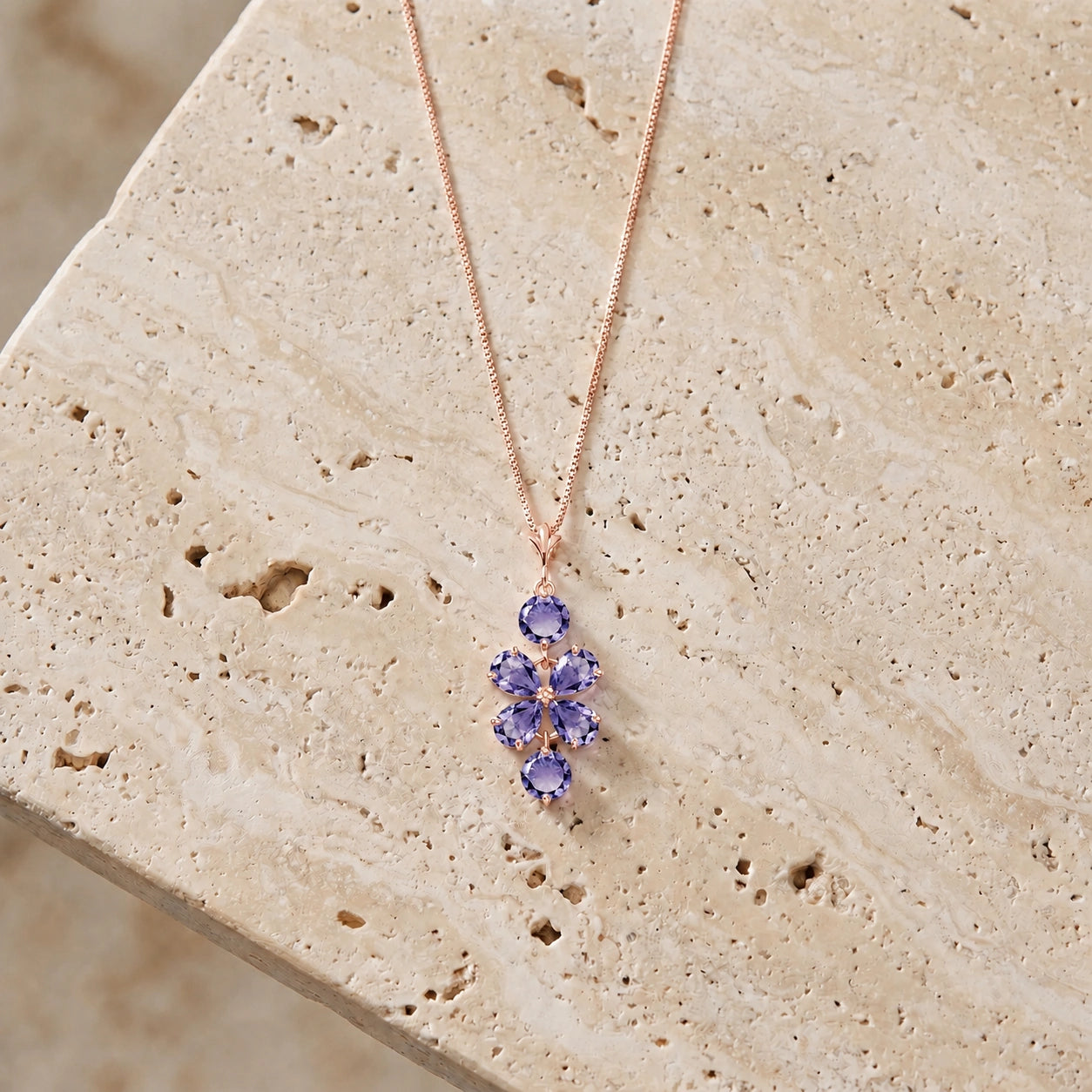 Rose Gold Classic Necklace Tanzanite 10K — Arianna
