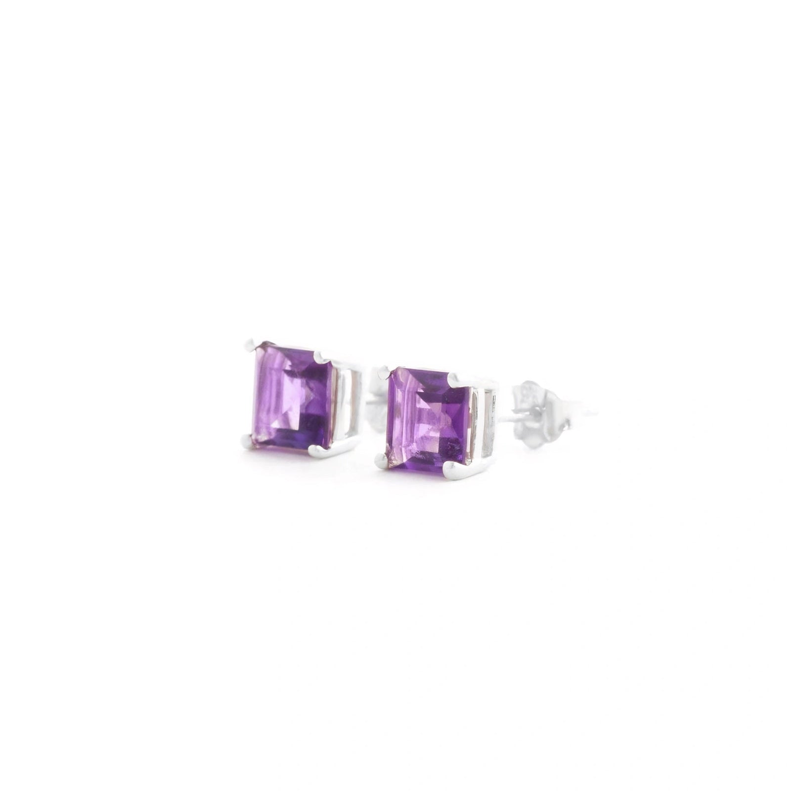 White Gold Earrings Amethyst 10K — Artemisia