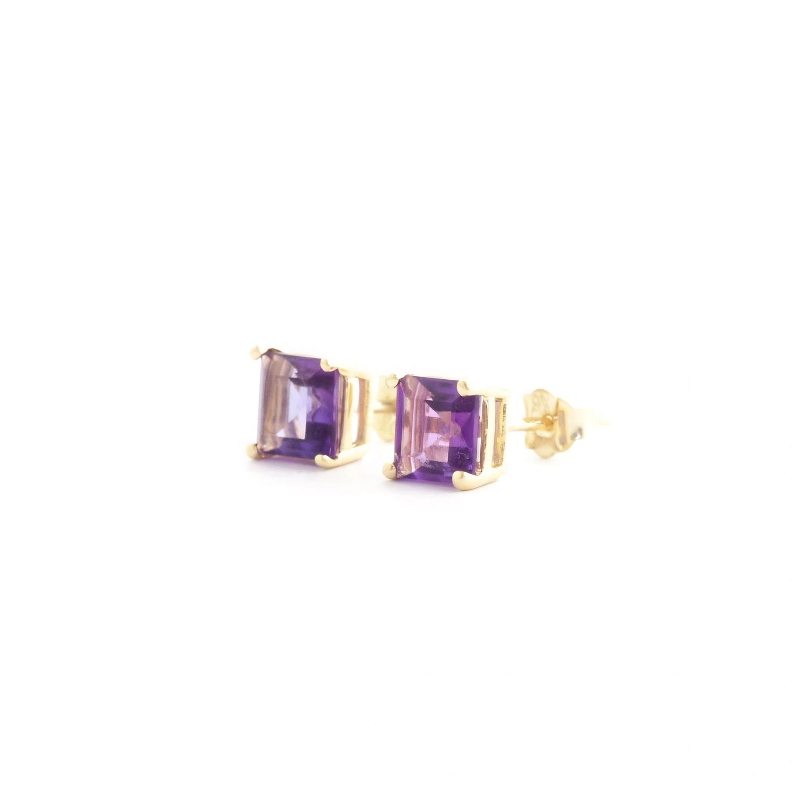 Yellow Gold Earrings Amethyst 10K — Artemisia