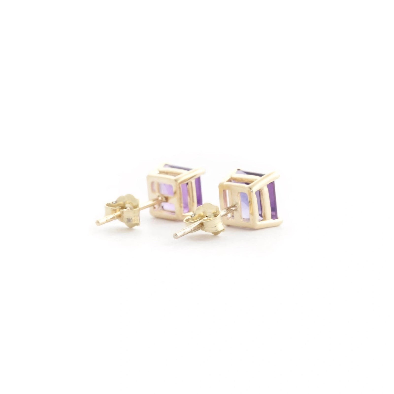 Yellow Gold Earrings Amethyst 10K — Artemisia