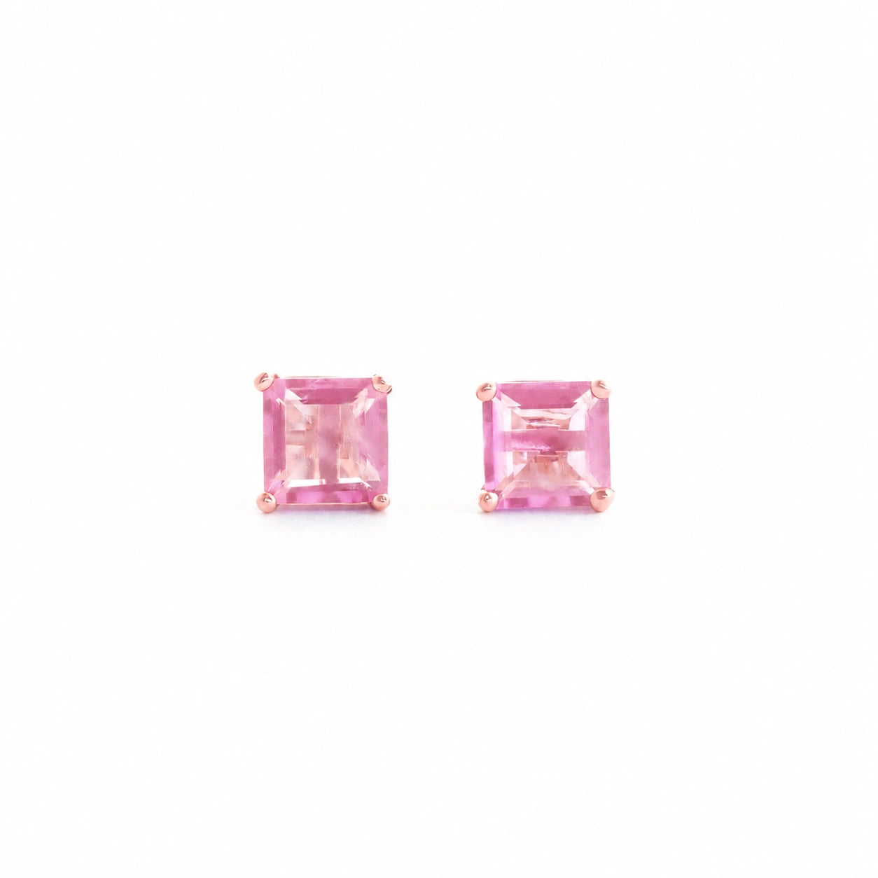 Rose Gold Earrings Pink Topaz 10K — Artemisia