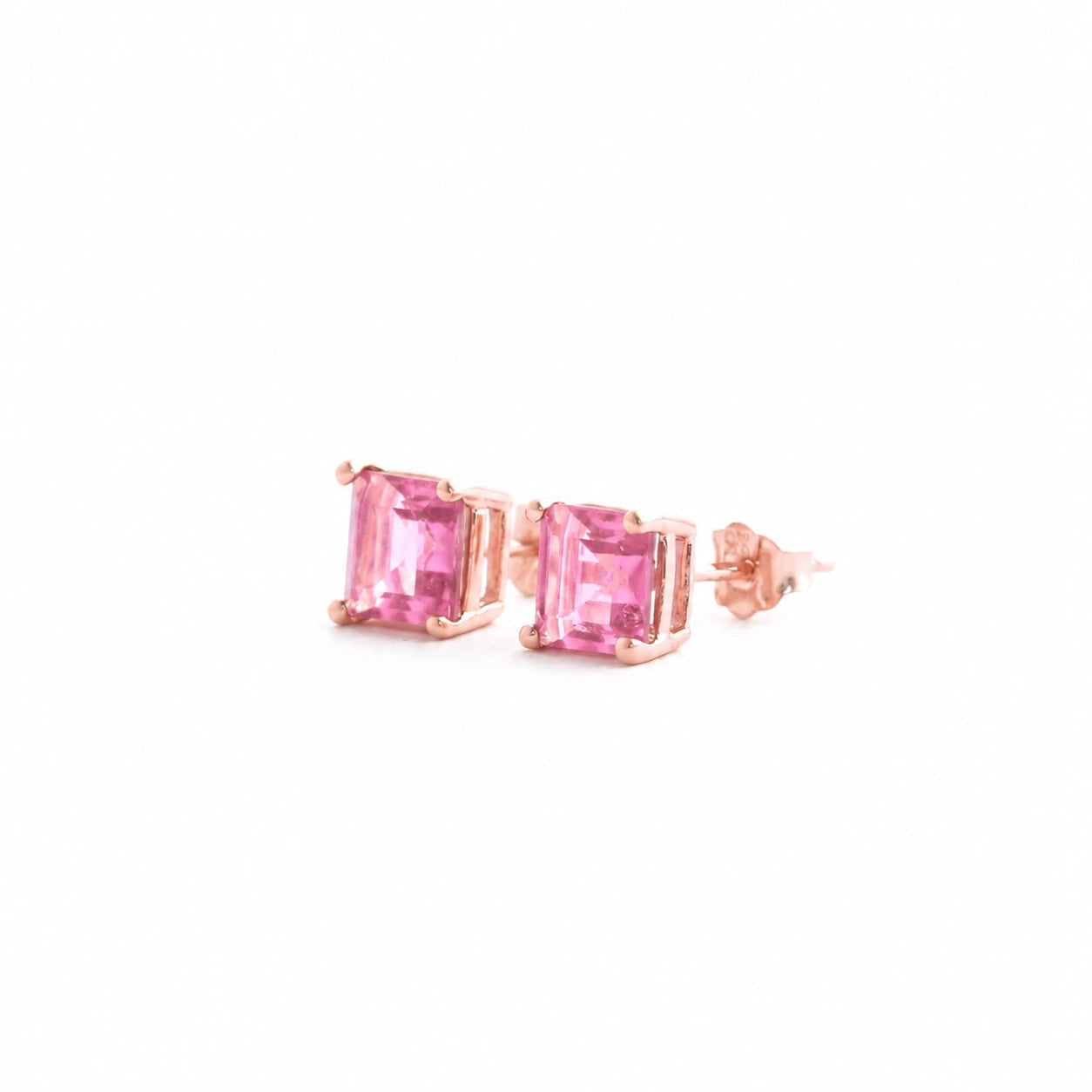 Rose Gold Earrings Pink Topaz 10K — Artemisia