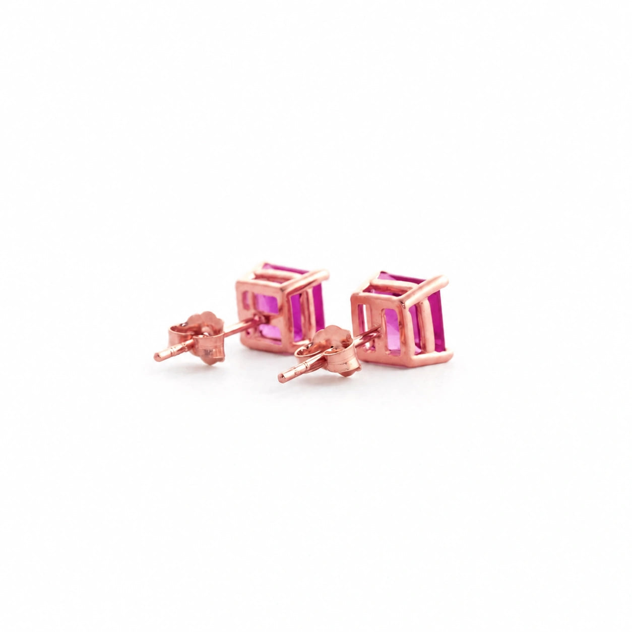 Rose Gold Earrings Pink Topaz 10K — Artemisia