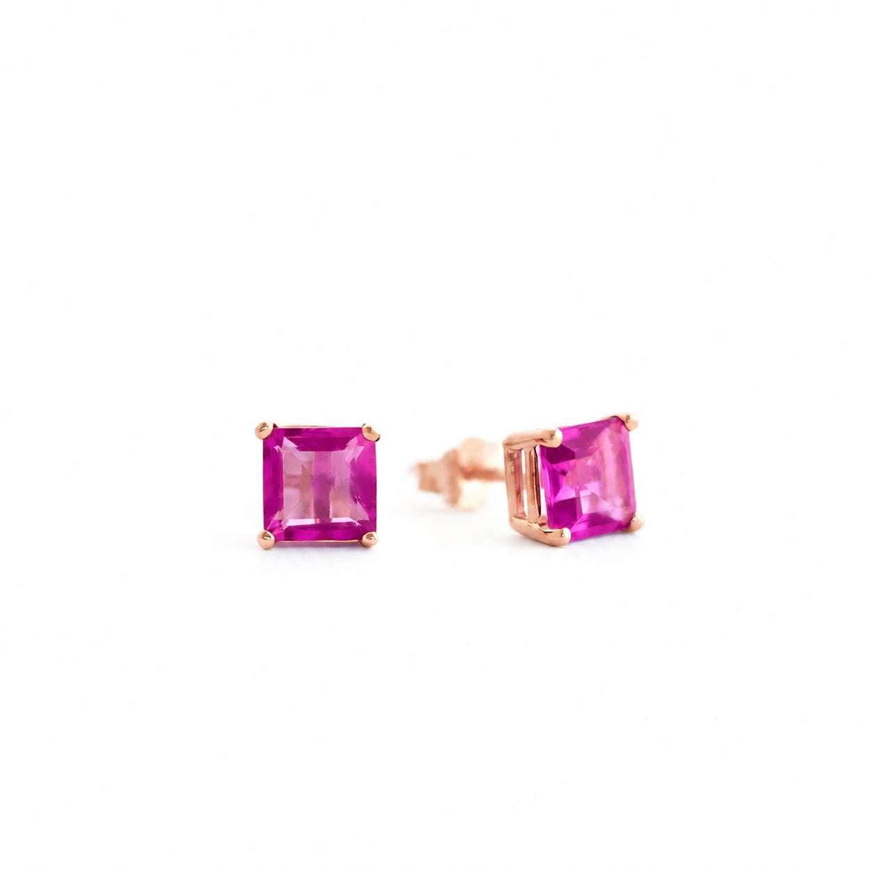 Rose Gold Earrings Pink Topaz 10K — Artemisia