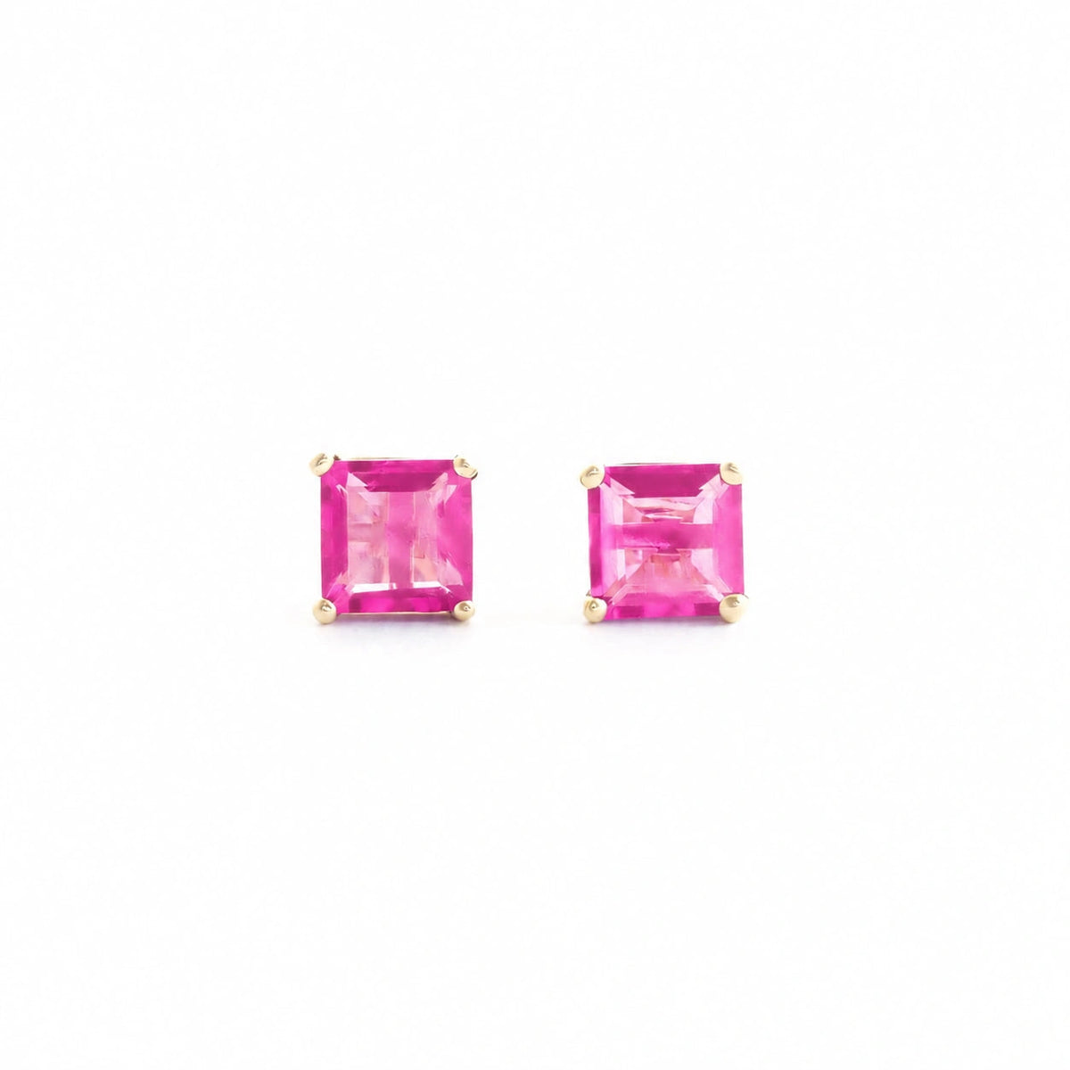 Yellow Gold Earrings Pink Topaz 10K — Artemisia