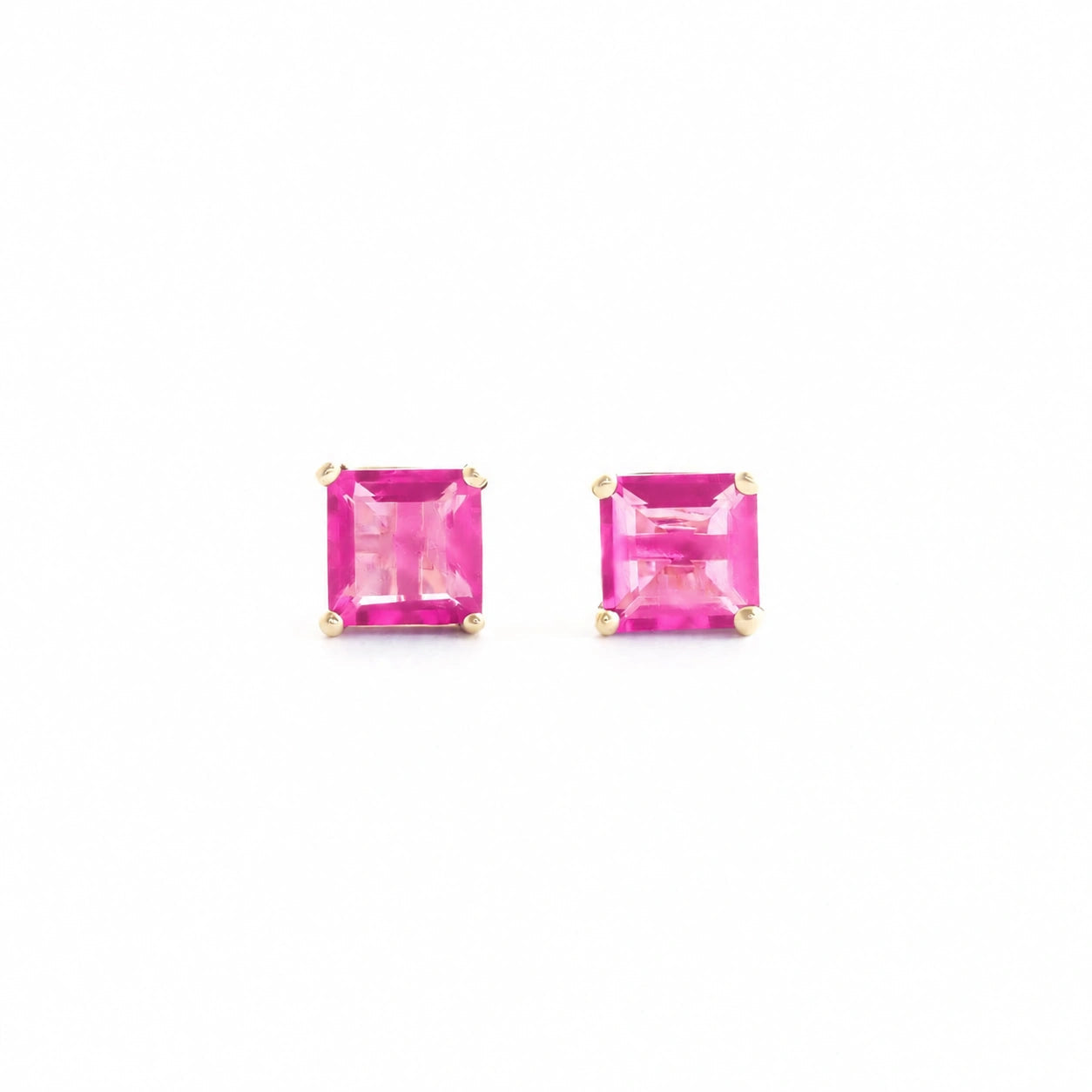 Yellow Gold Earrings Pink Topaz 10K — Artemisia