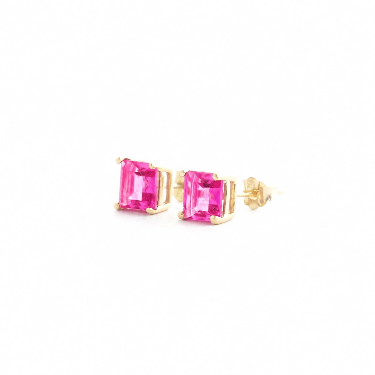 Yellow Gold Earrings Pink Topaz 10K — Artemisia