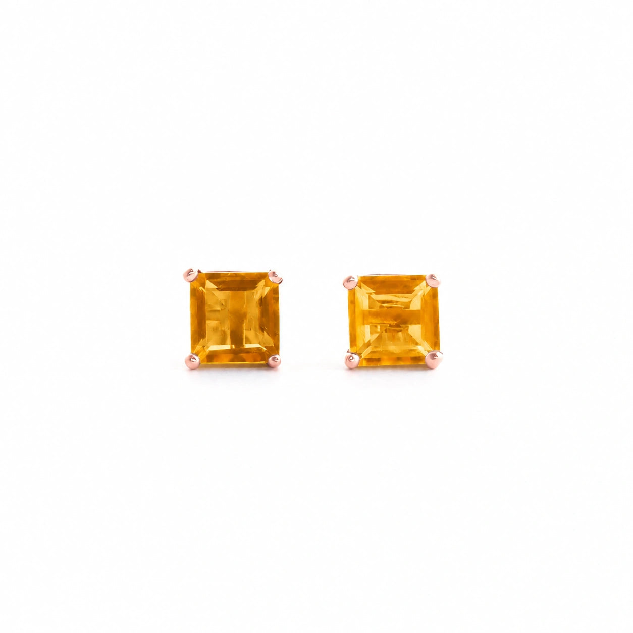 Rose Gold Earrings Citrine 10K — Artemisia