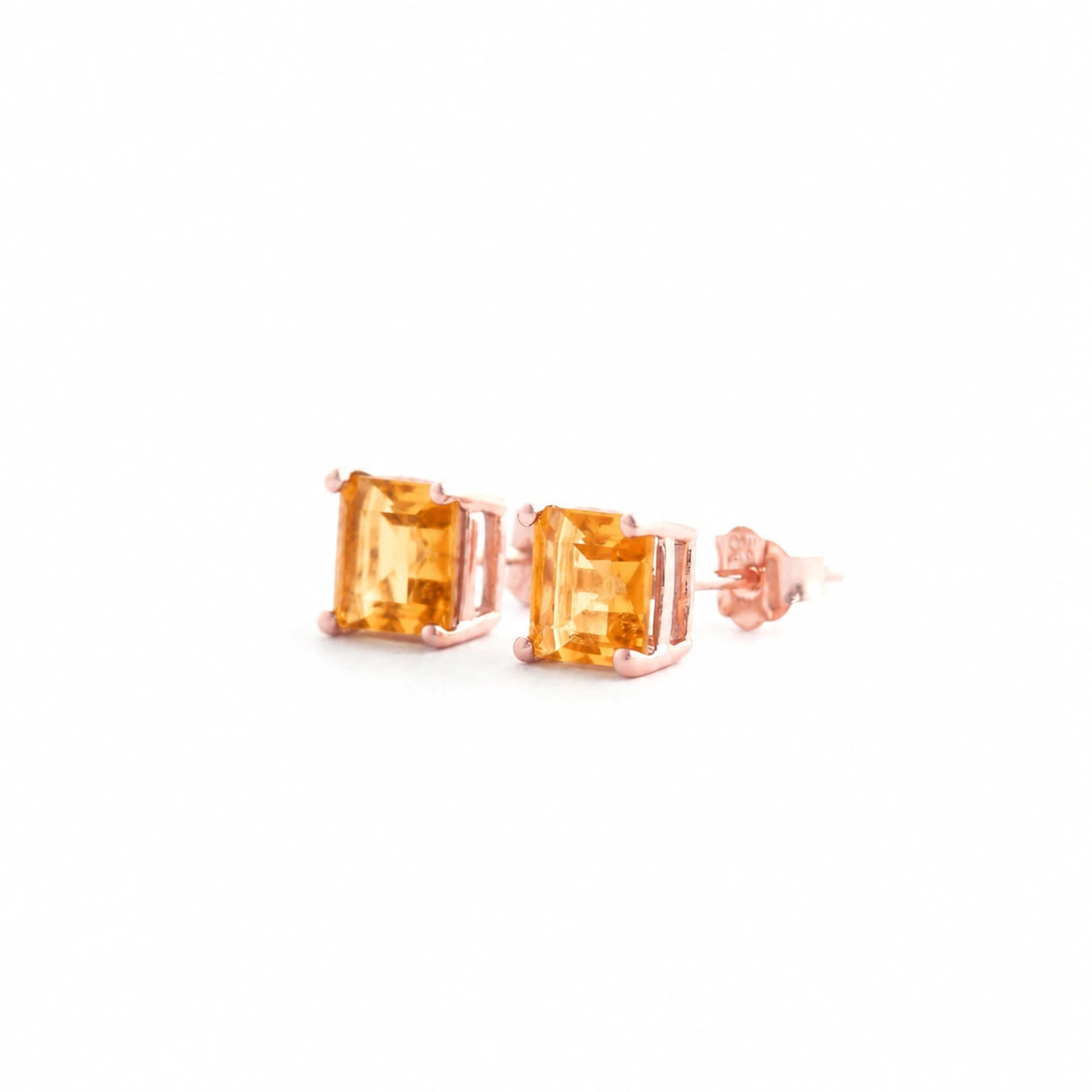 Rose Gold Earrings Citrine 10K — Artemisia