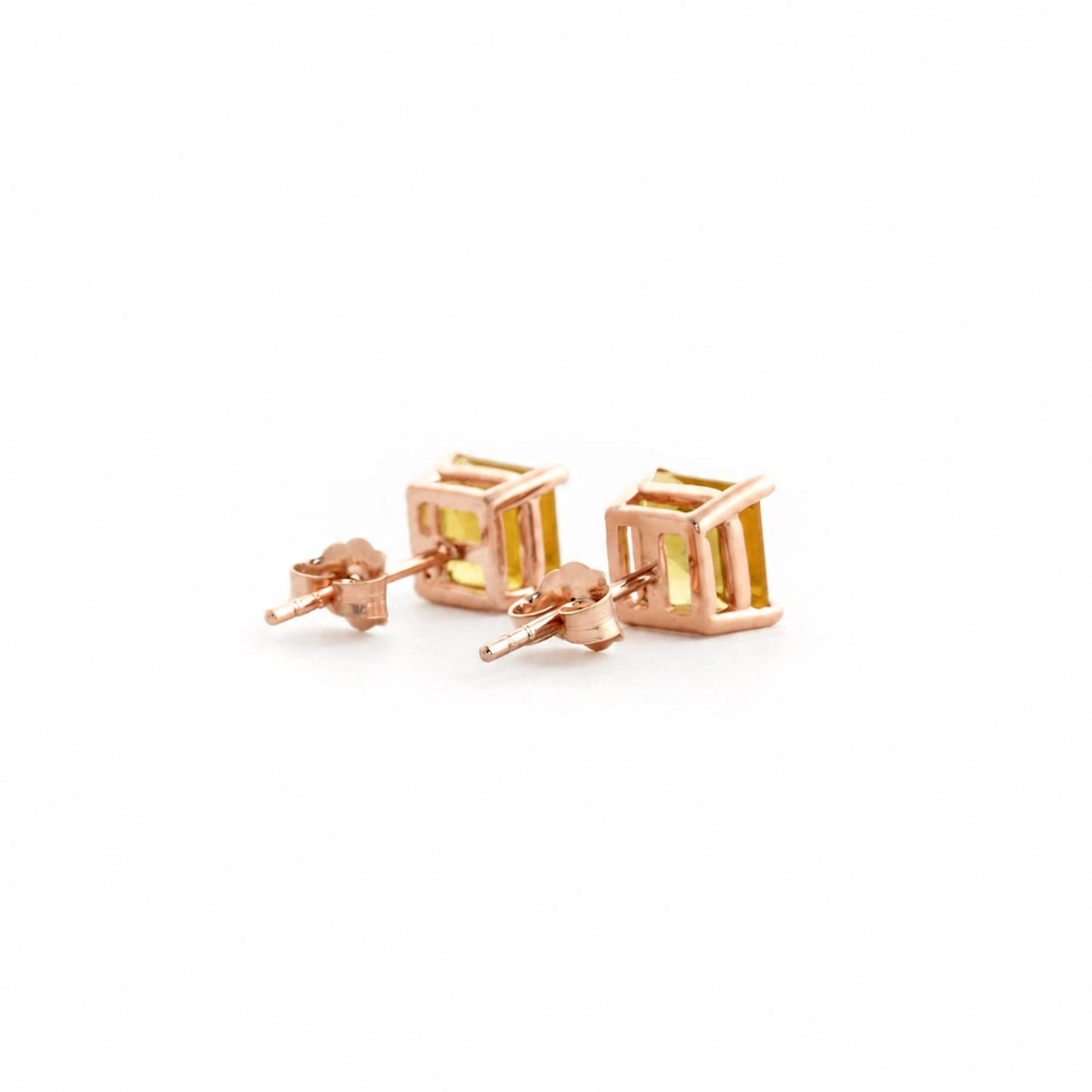 Rose Gold Earrings Citrine 10K — Artemisia