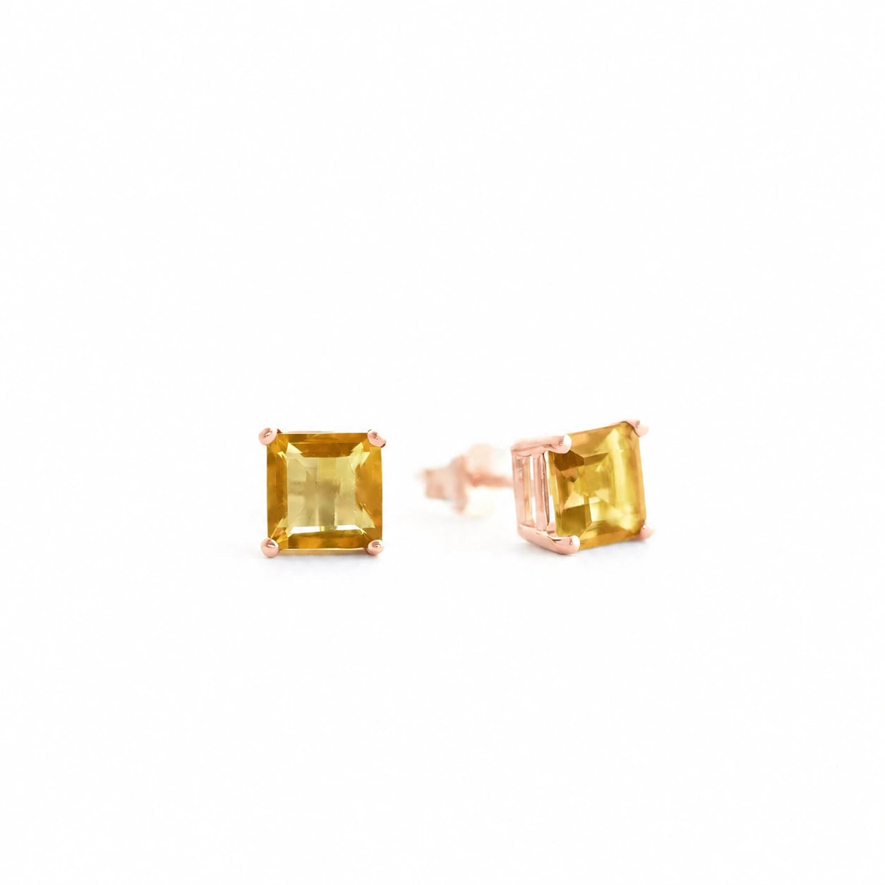 Rose Gold Earrings Citrine 10K — Artemisia