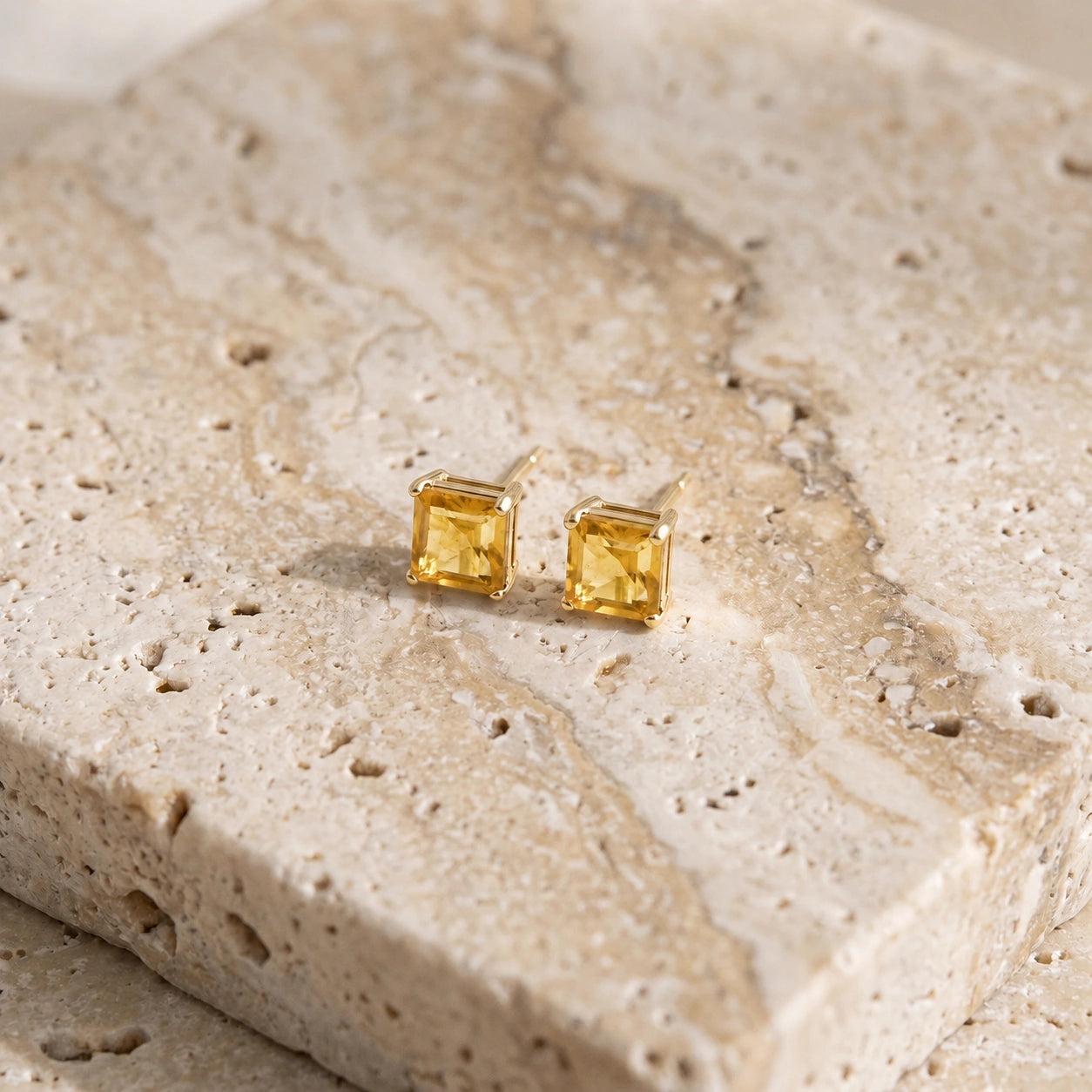 Yellow Gold Earrings Citrine 10K — Artemisia