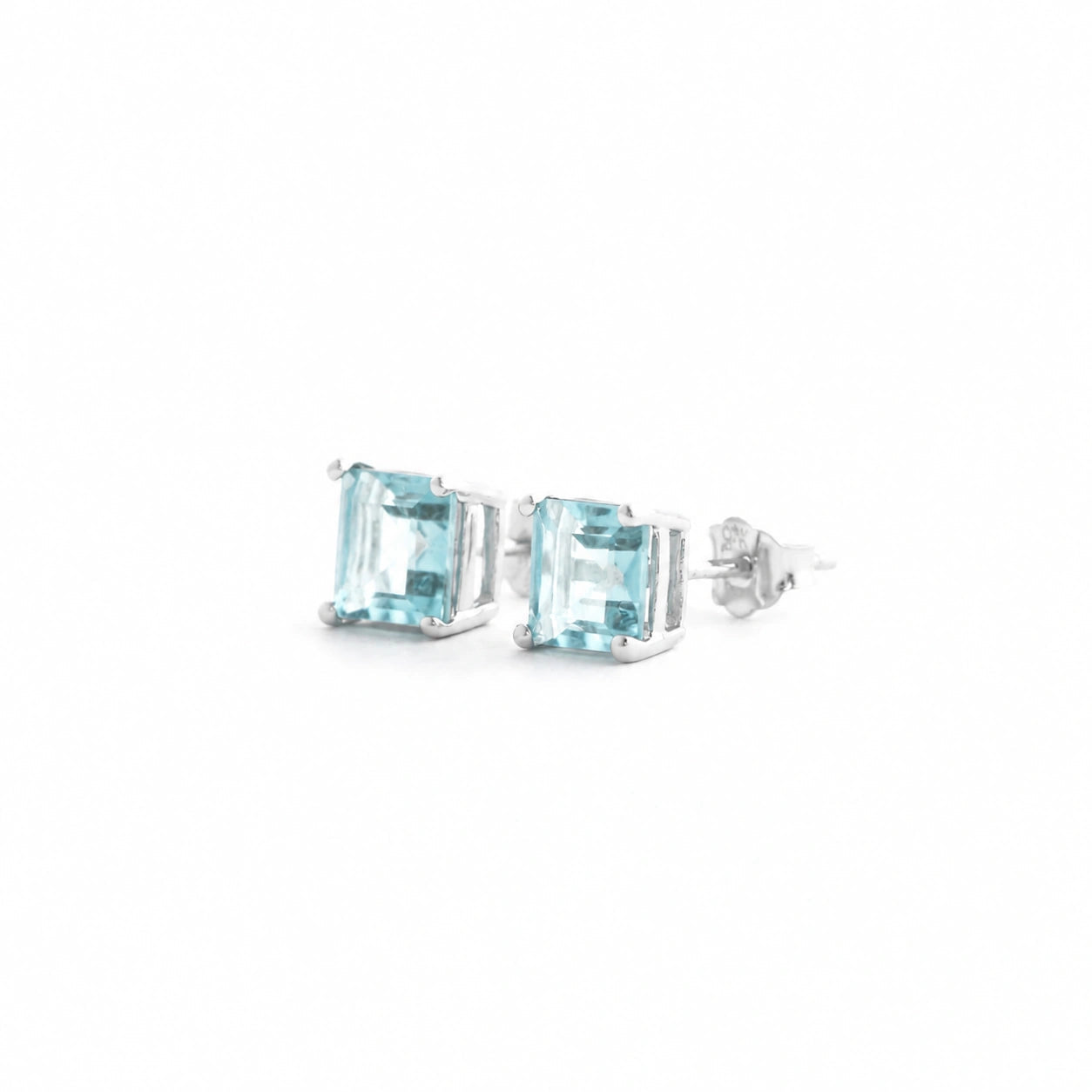 White Gold Earrings Aquamarine 10K — Artemisia