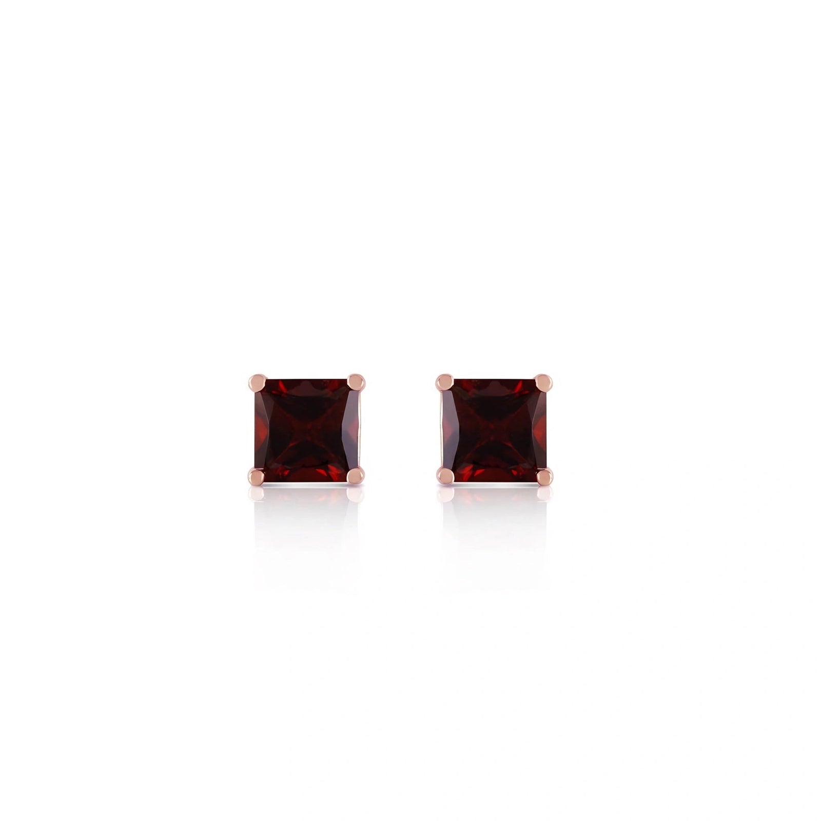 Rose Gold Earrings Garnet 10K — Artemisia