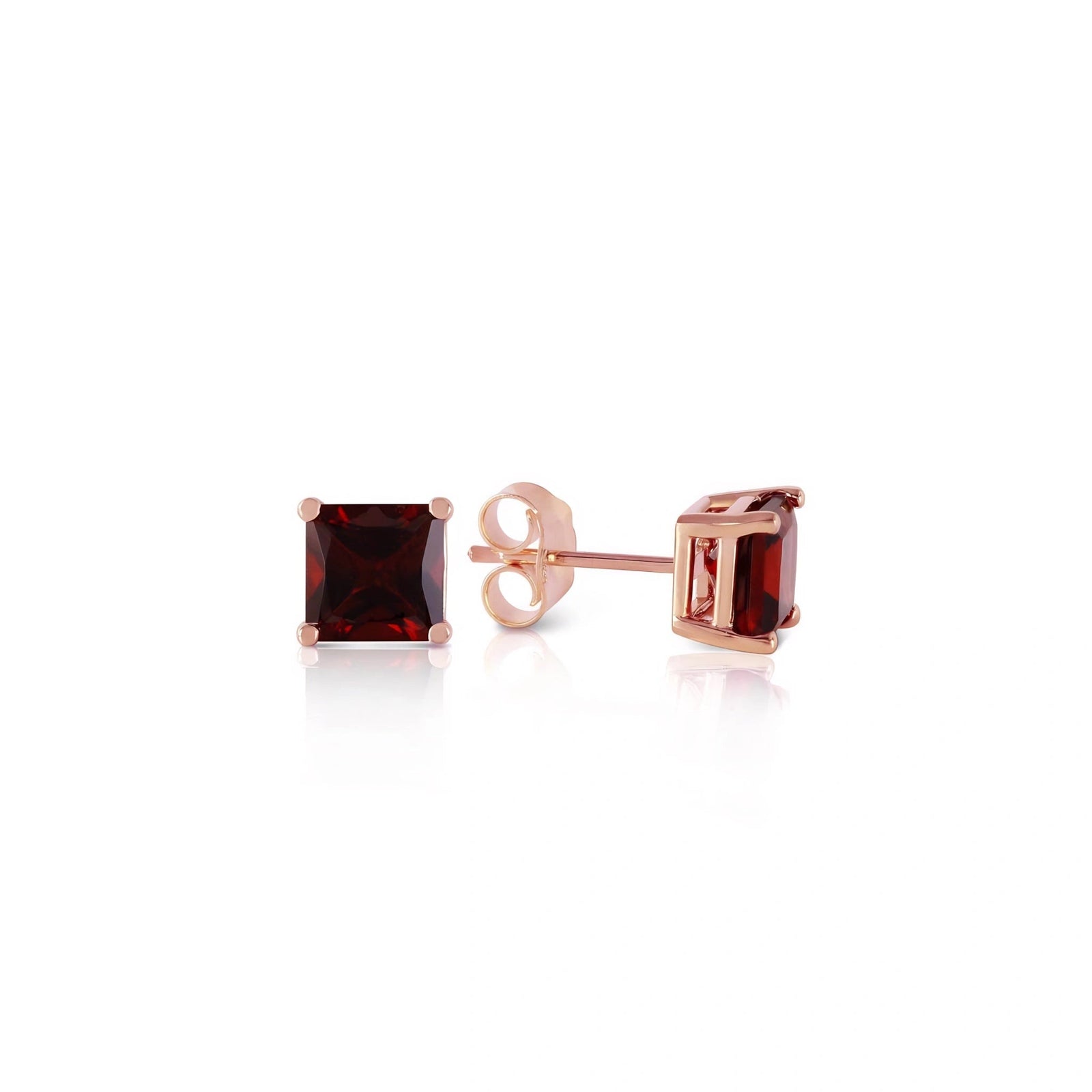 Rose Gold Earrings Garnet 10K — Artemisia