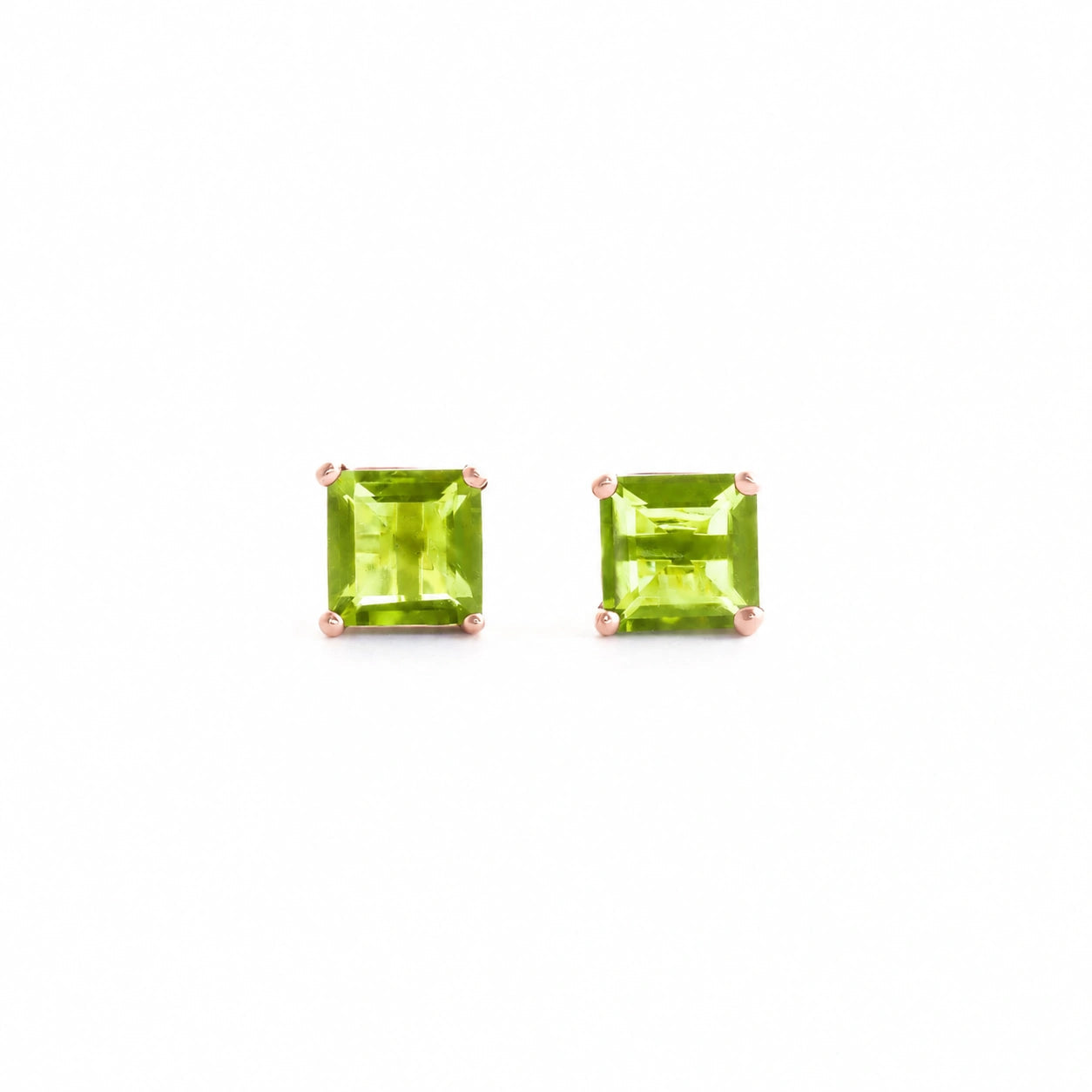 Rose Gold Earrings Peridot 10K — Artemisia