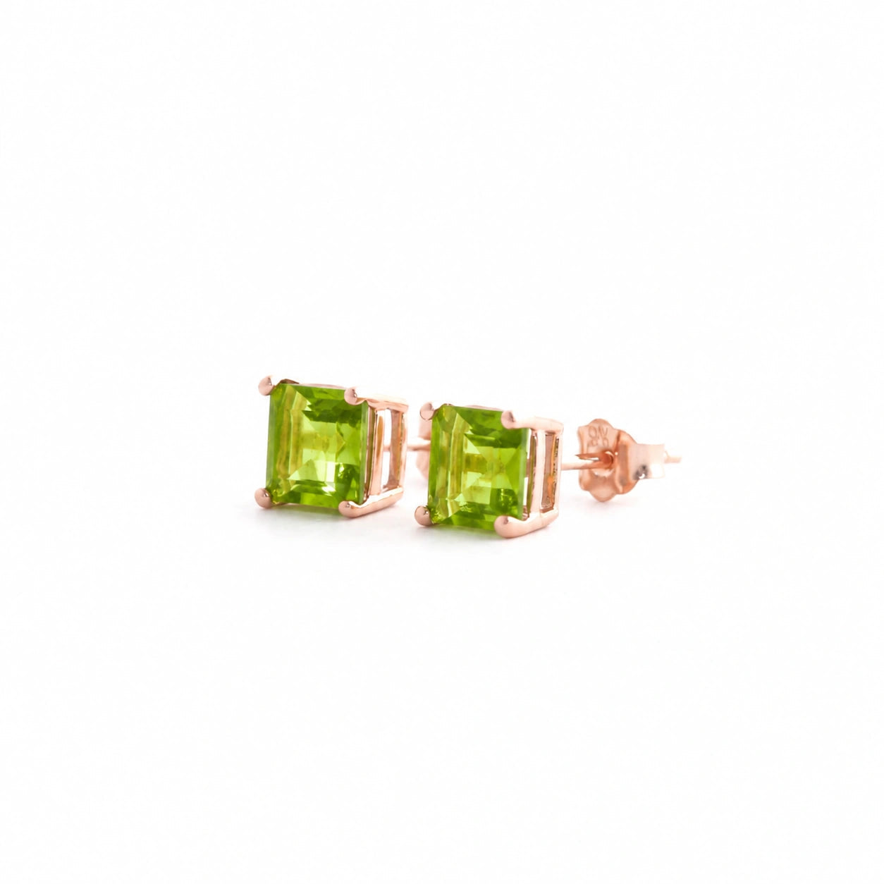 Rose Gold Earrings Peridot 10K — Artemisia