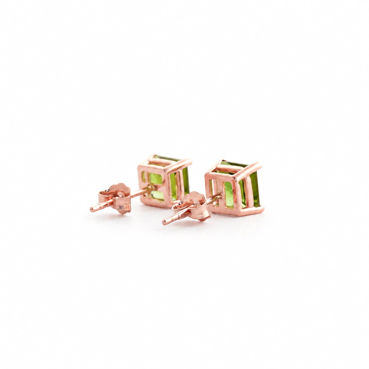 Rose Gold Earrings Peridot 10K — Artemisia
