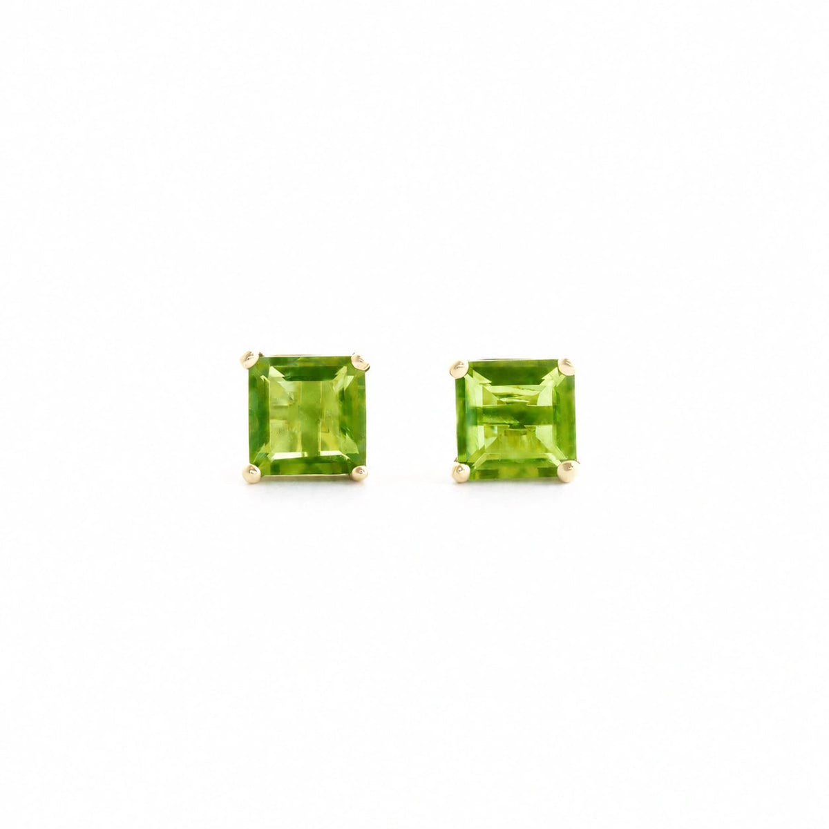 Yellow Gold Earrings Peridot 10K — Artemisia
