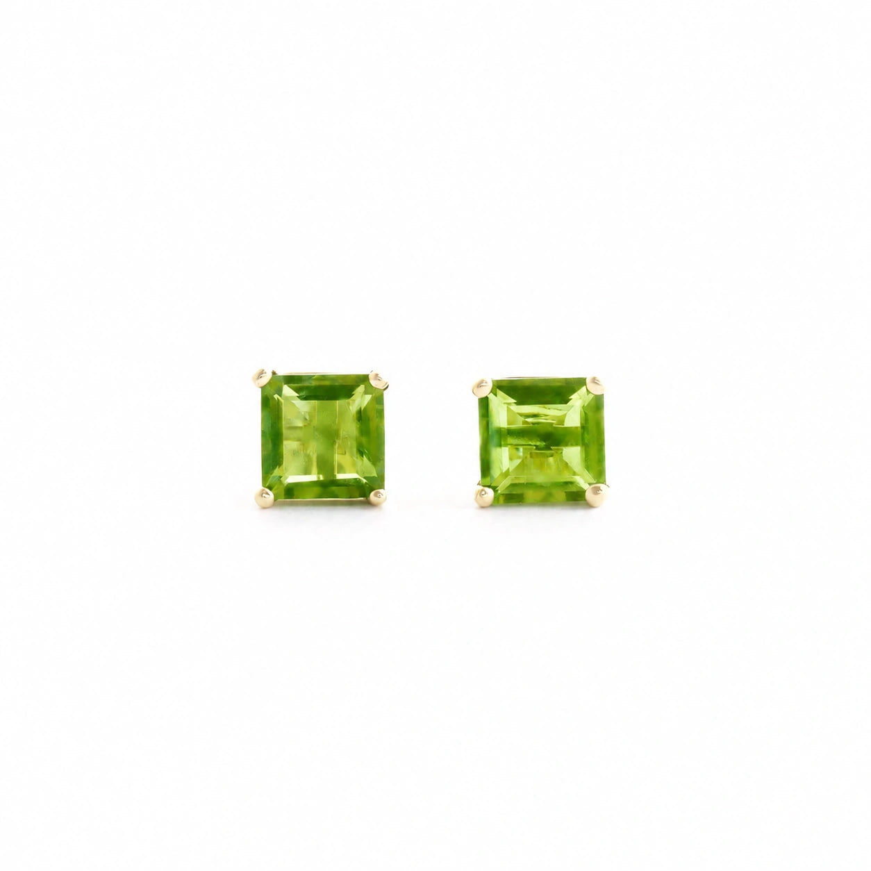 Yellow Gold Earrings Peridot 10K — Artemisia