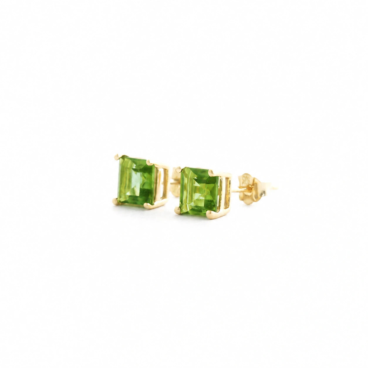 Yellow Gold Earrings Peridot 10K — Artemisia