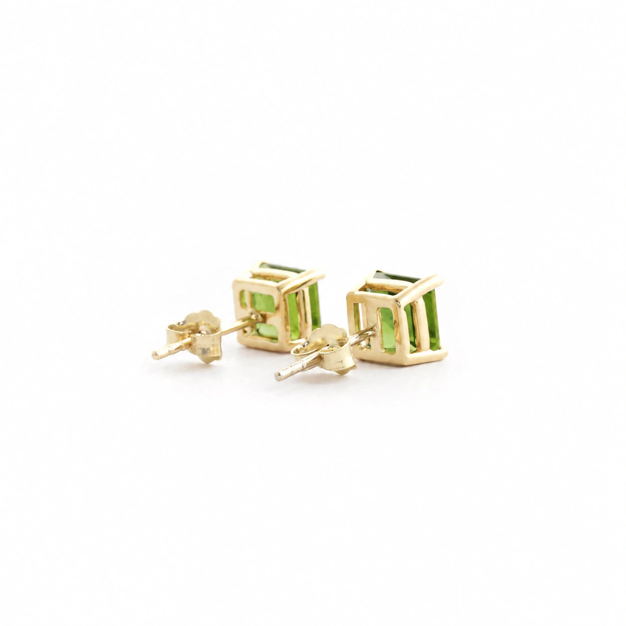 Yellow Gold Earrings Peridot 10K — Artemisia