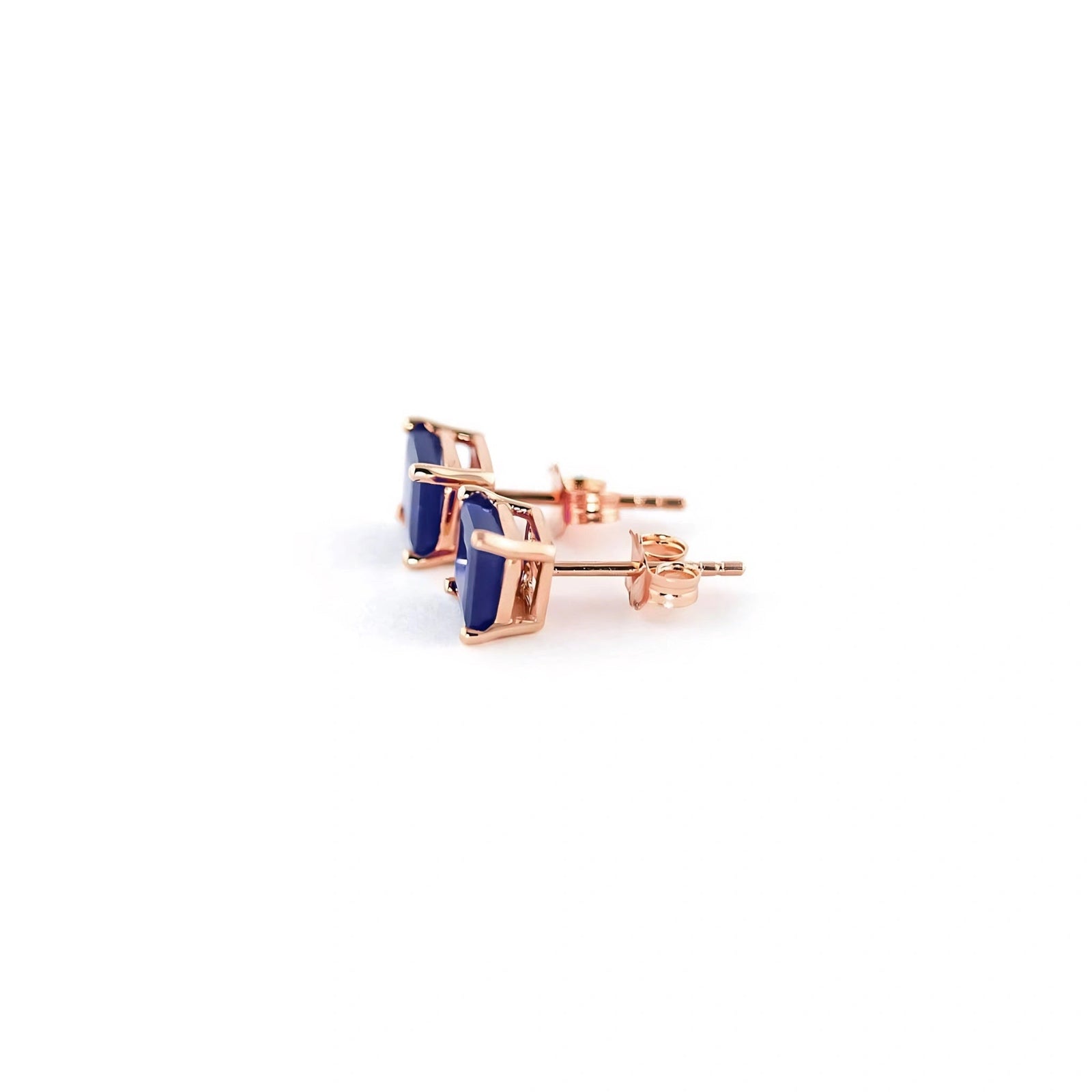 Rose Gold Earrings Sapphire 10K — Artemisia