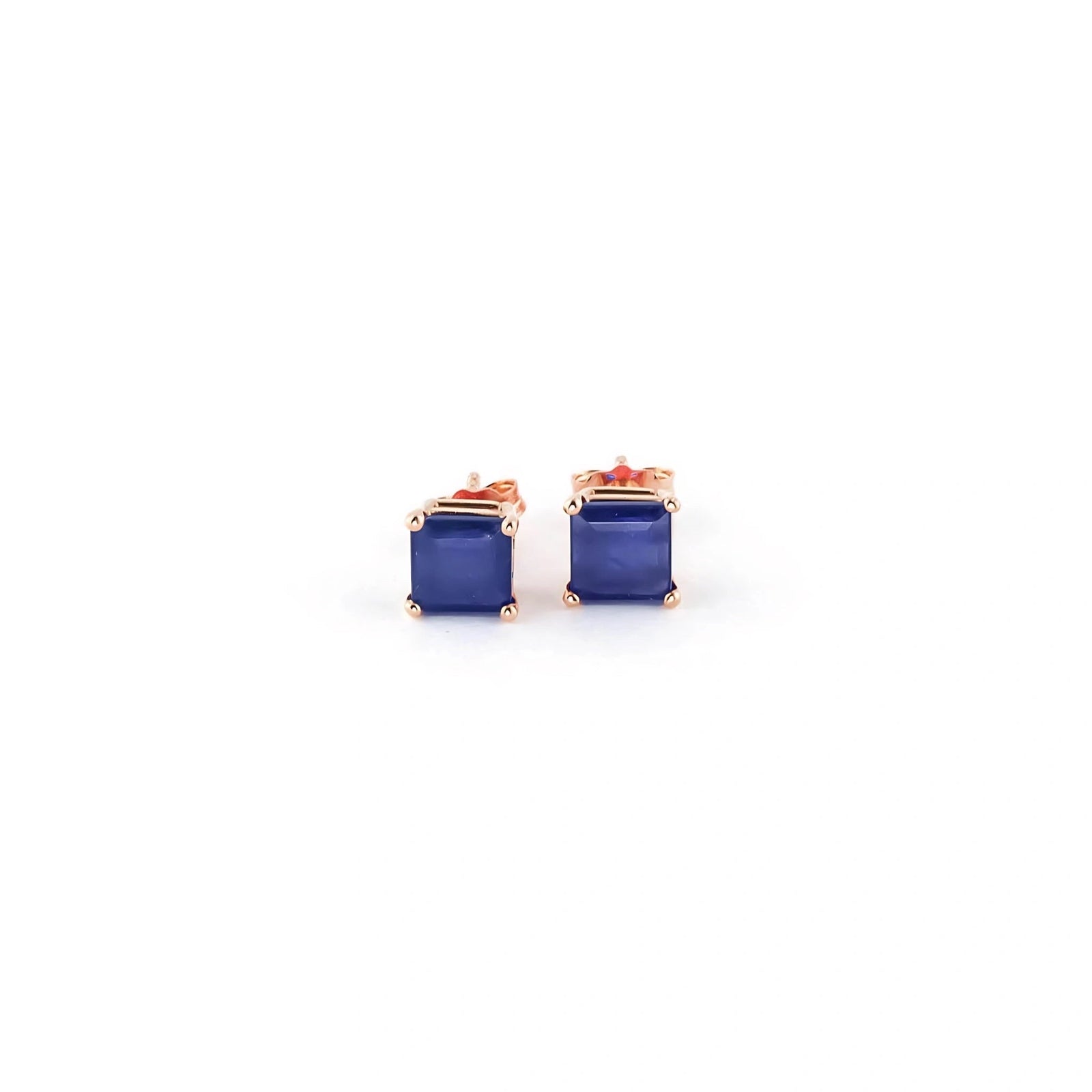Rose Gold Earrings Sapphire 10K — Artemisia