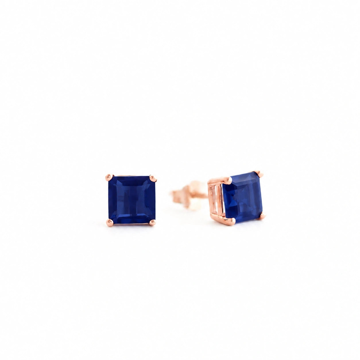 Rose Gold Earrings Sapphire 10K — Artemisia