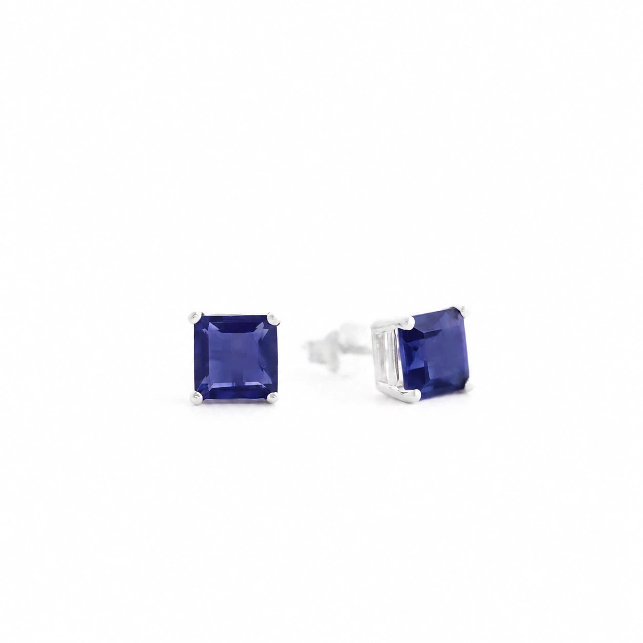 White Gold Earrings Sapphire 10K — Artemisia