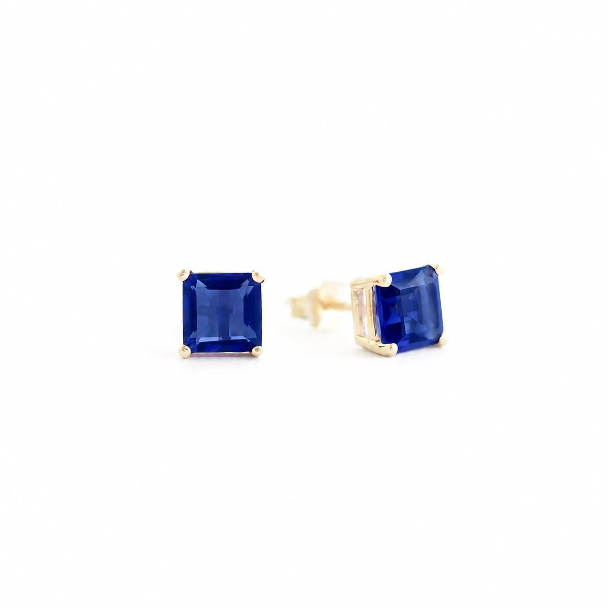 Yellow Gold Earrings Sapphire 10K — Artemisia
