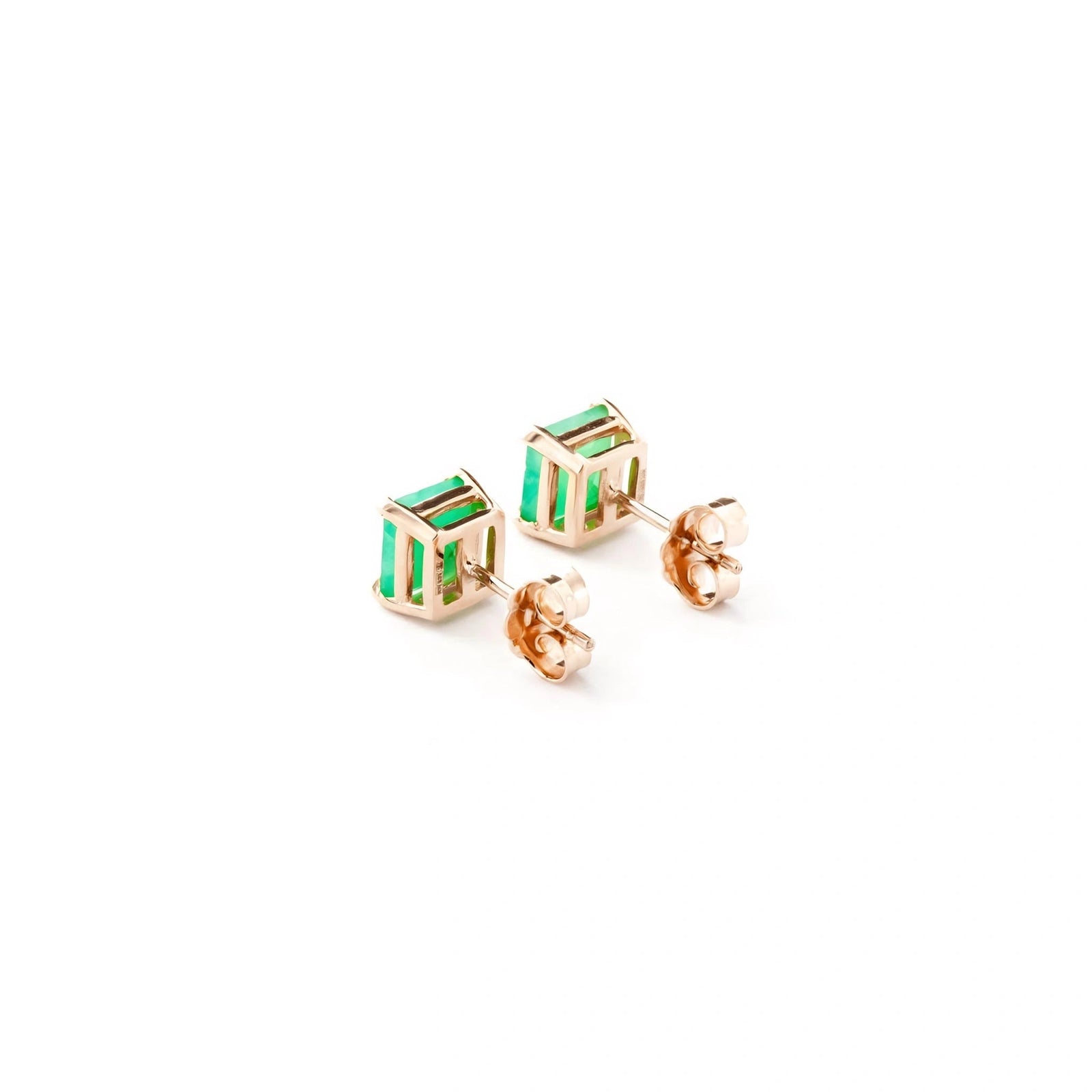 Rose Gold Earrings Emerald 10K — Artemisia