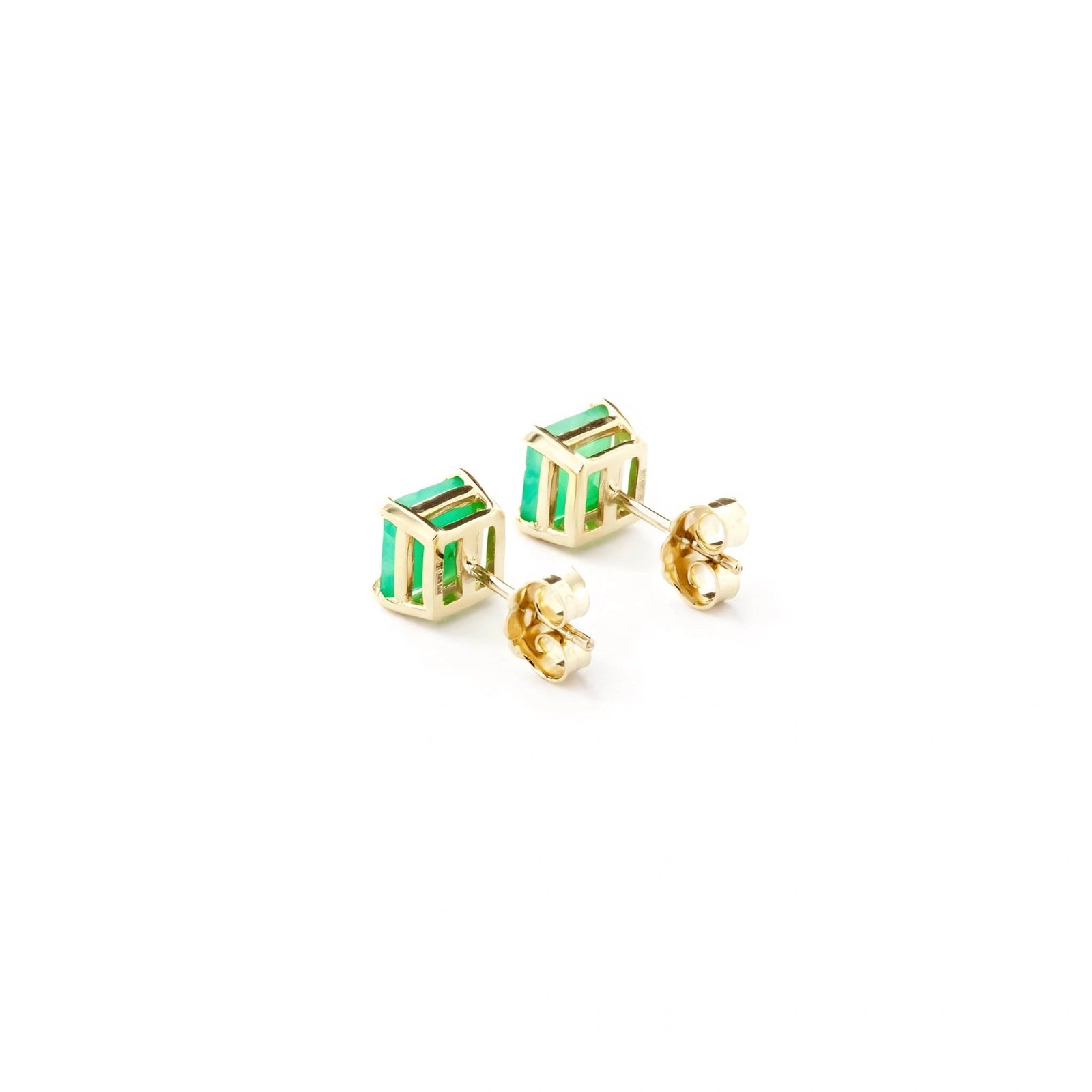 Yellow Gold Earrings Emerald 10K — Artemisia