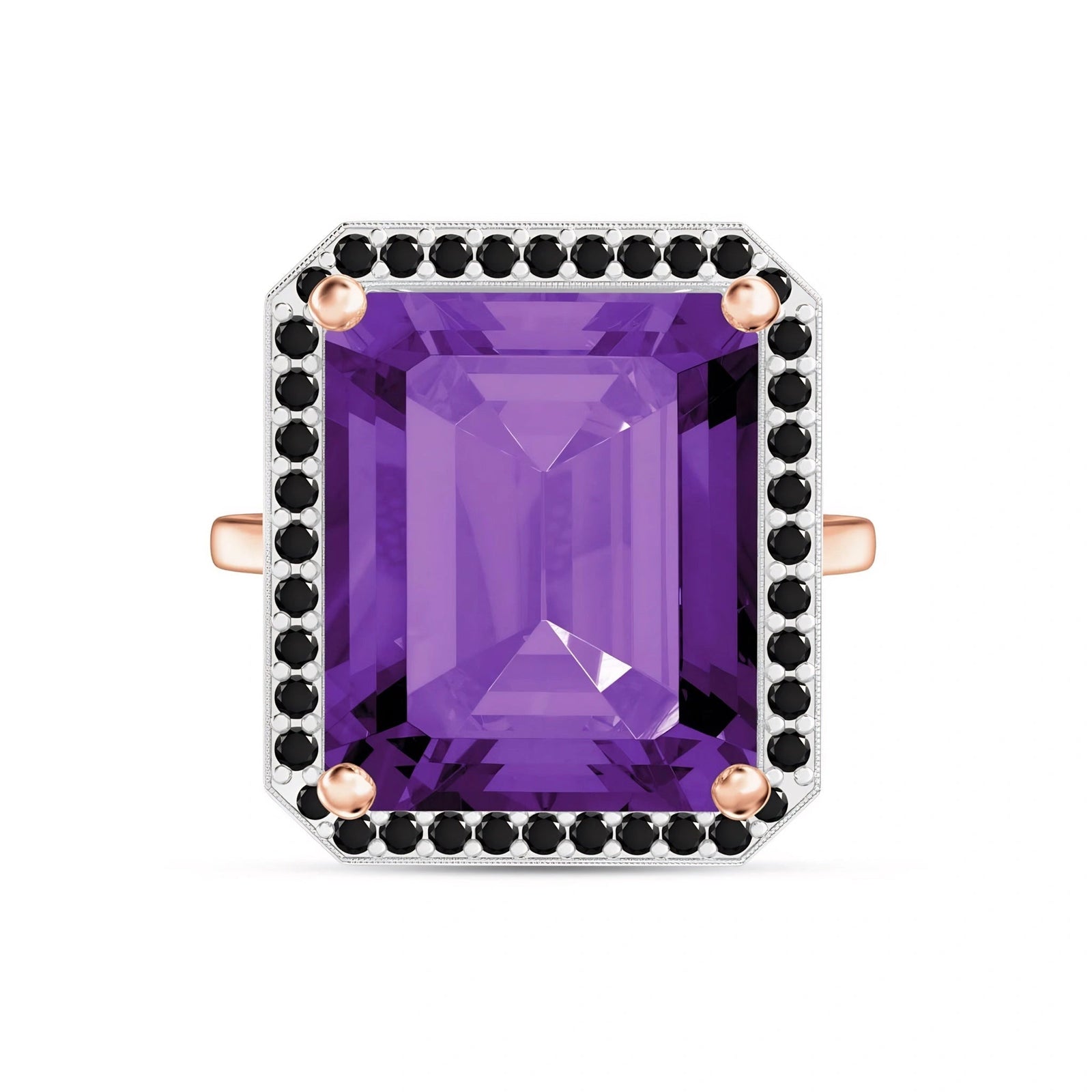 Rose Gold Ring Amethyst 10K — Nives