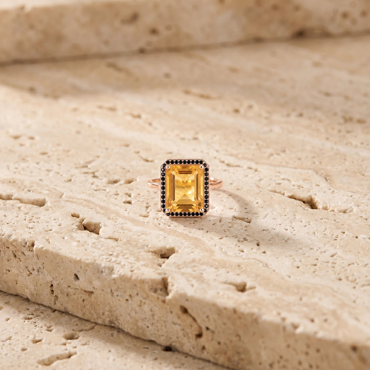Rose Gold Ring Citrine 10K — Nives