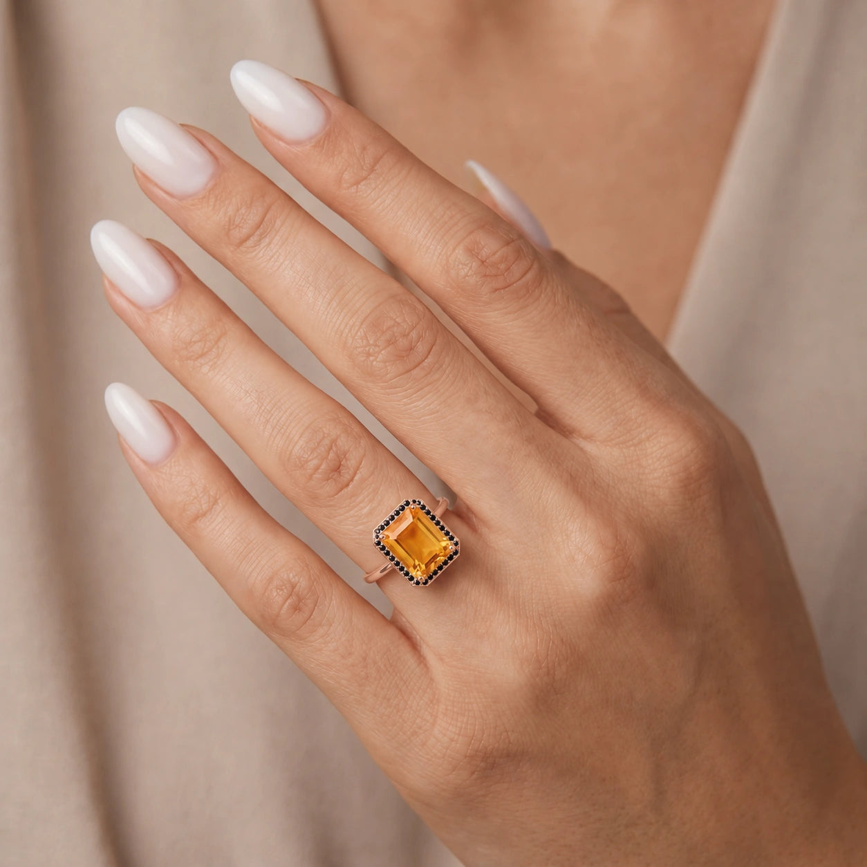 Rose Gold Ring Citrine 10K — Nives