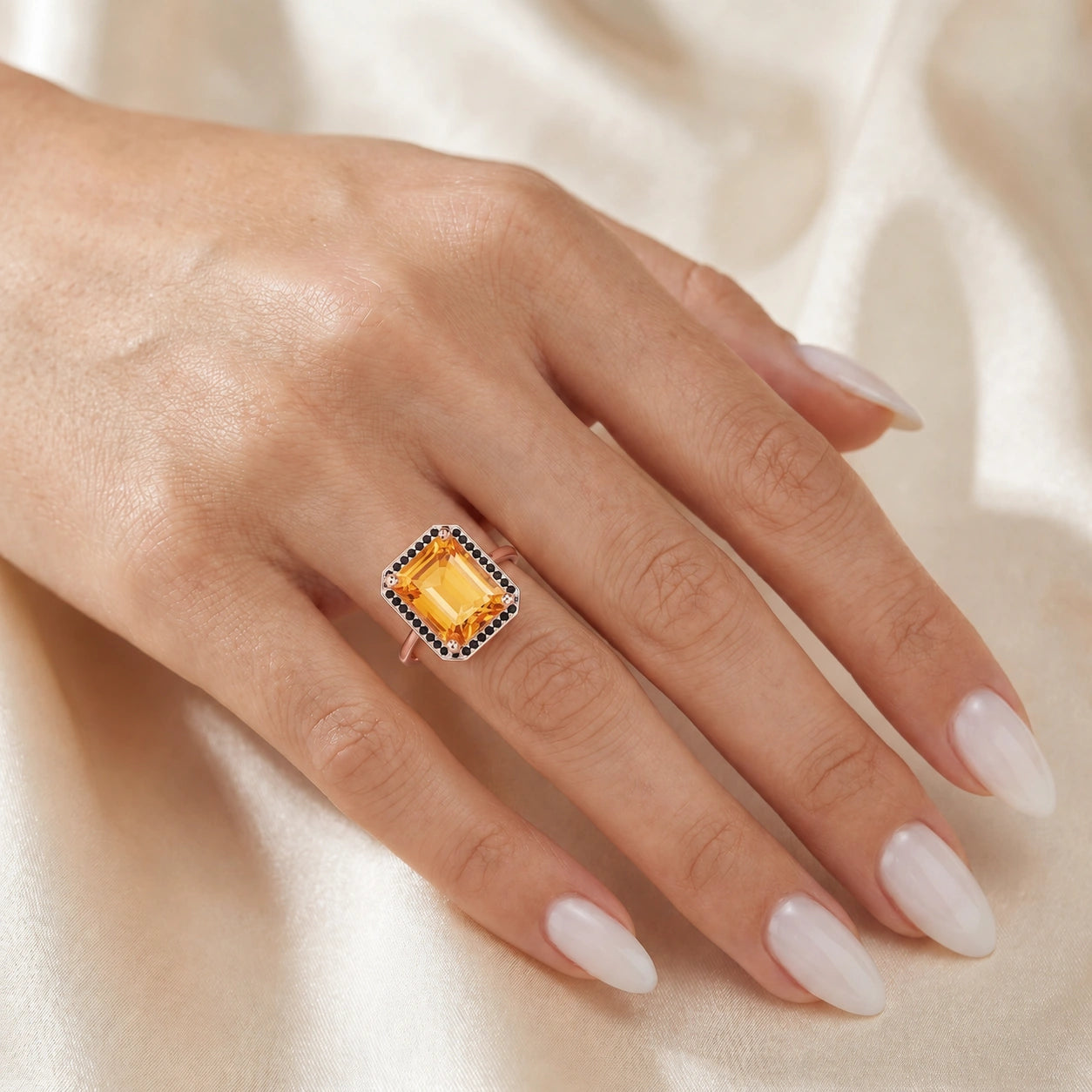 Rose Gold Ring Citrine 10K — Nives
