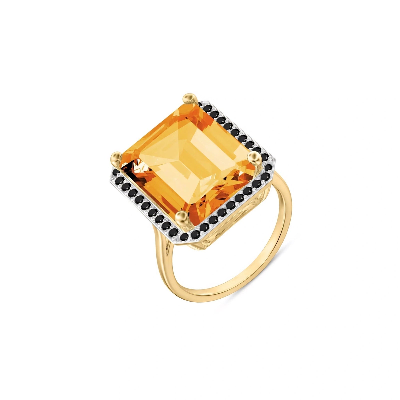 Yellow Gold Ring Citrine 10K — Nives