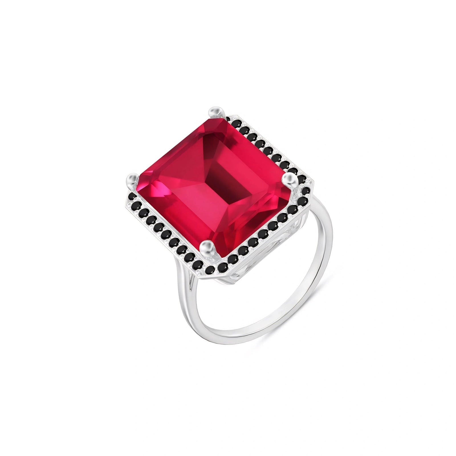 White Gold Ring Ruby 10K — Nives