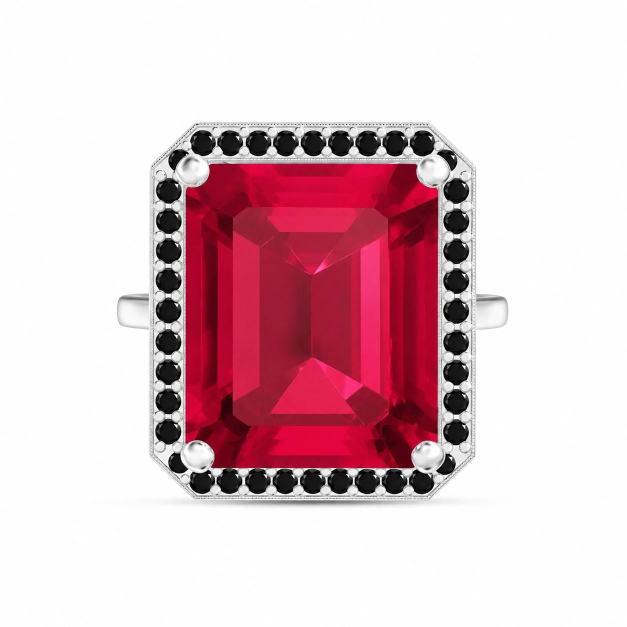 White Gold Ring Ruby 10K — Nives