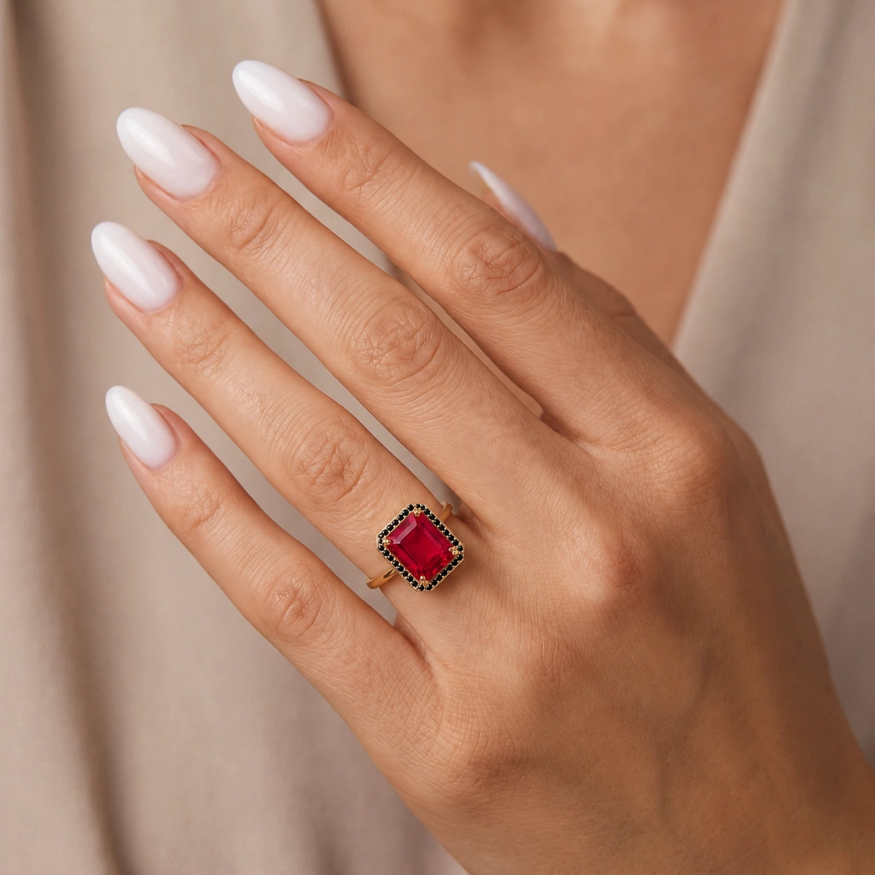 Yellow Gold Ring Ruby 10K — Nives