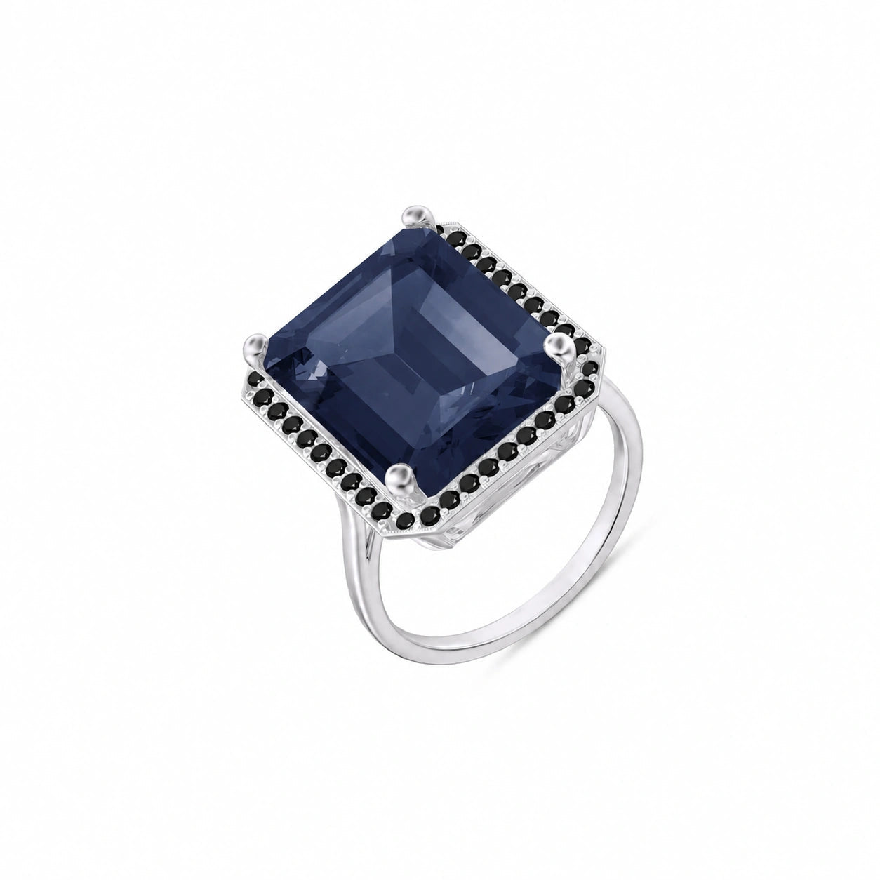 White Gold Ring Sapphire 10K — Nives
