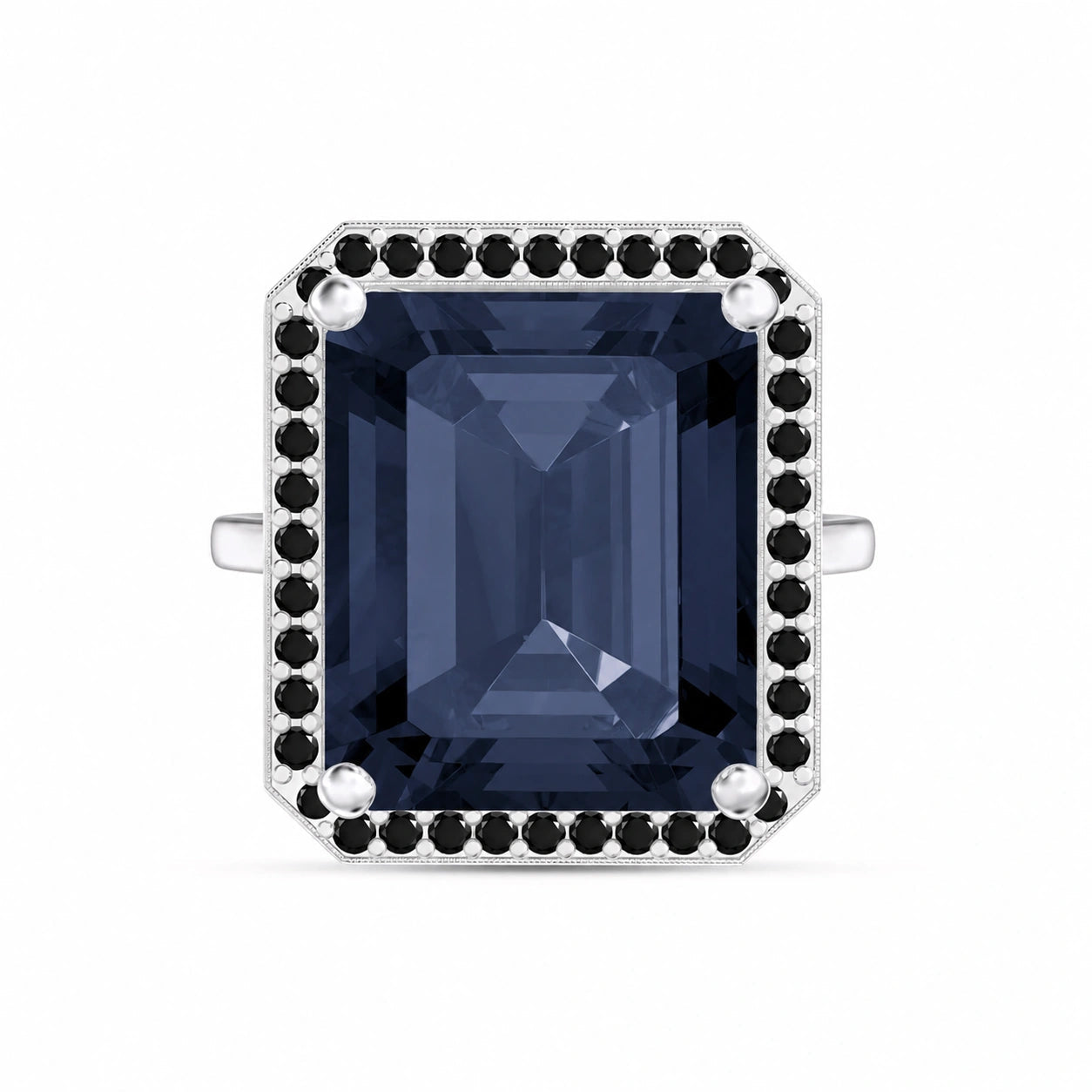 White Gold Ring Sapphire 10K — Nives