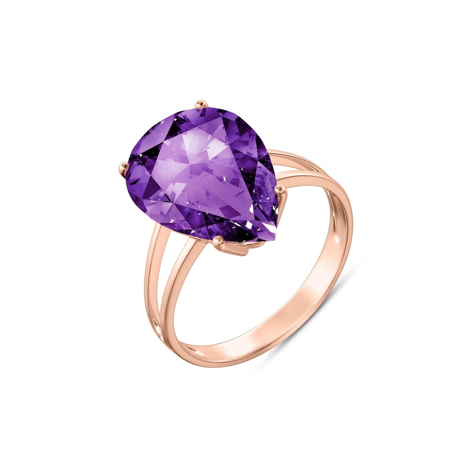 Rose Gold Heirloom Ring Amethyst 10K — Aurora