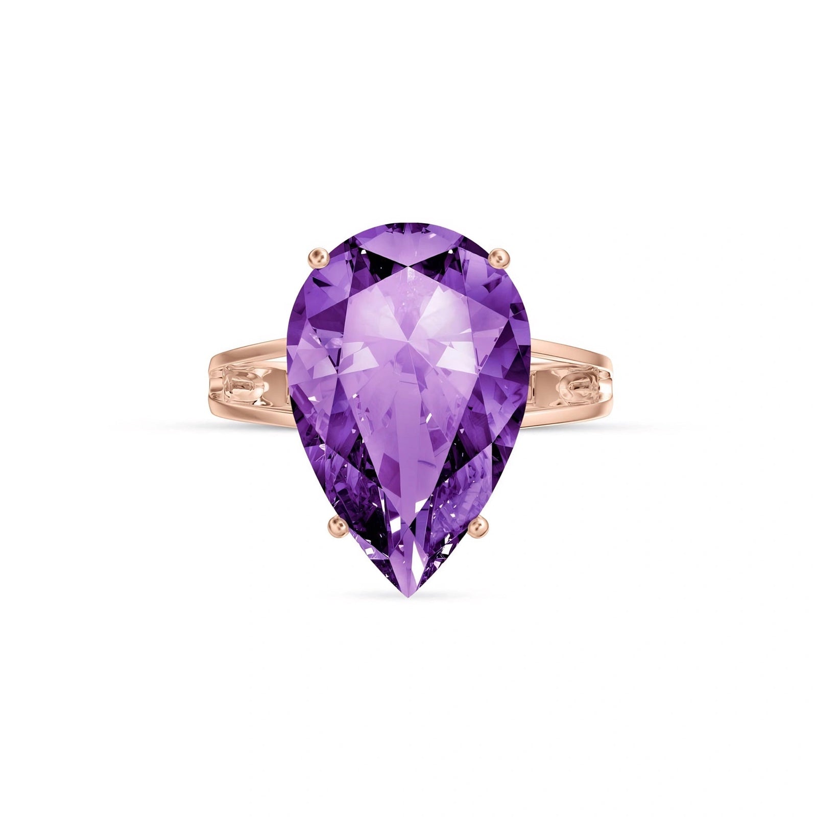 Rose Gold Heirloom Ring Amethyst 10K — Aurora